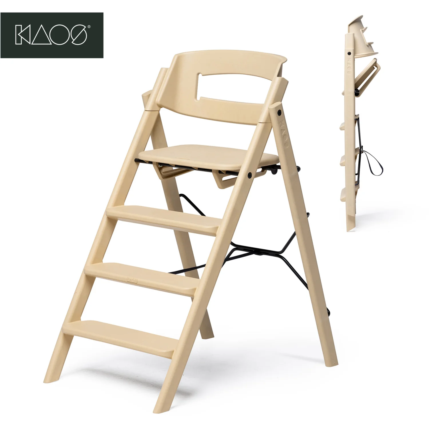 KAOS Desert Sand Klapp High Chair Recycled With KLAPP® Safety Rail & Tray Bundle - Image 14