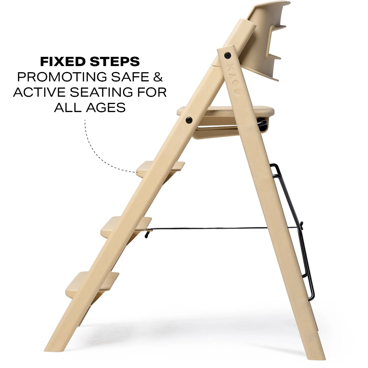 KAOS Desert Sand Klapp High Chair Recycled With KLAPP® Safety Rail & Tray Bundle - Image 18