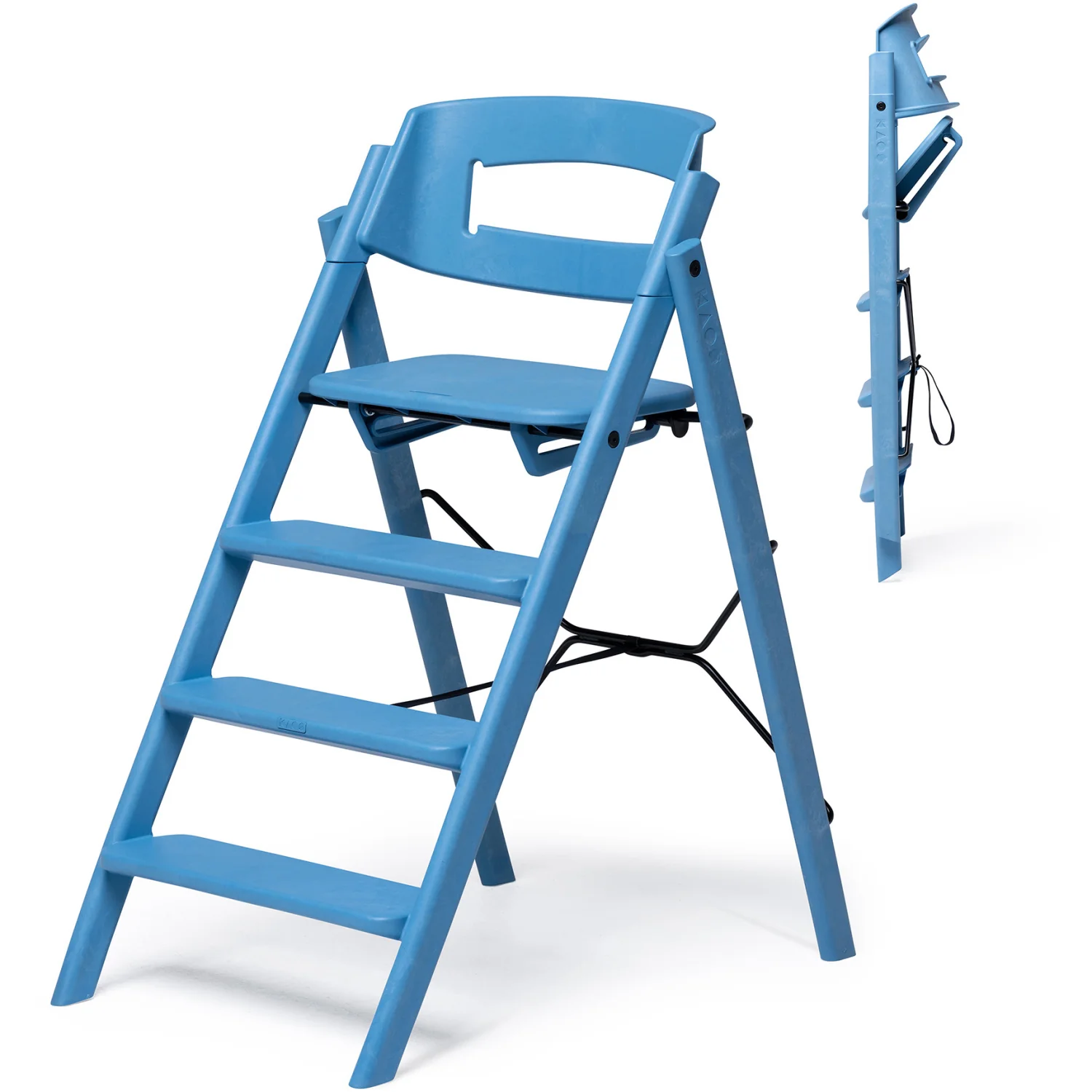 KAOS Swedish Blue Klapp High Chair Recycled With KLAPP® Safety Rail & Tray Bundle - Image 13