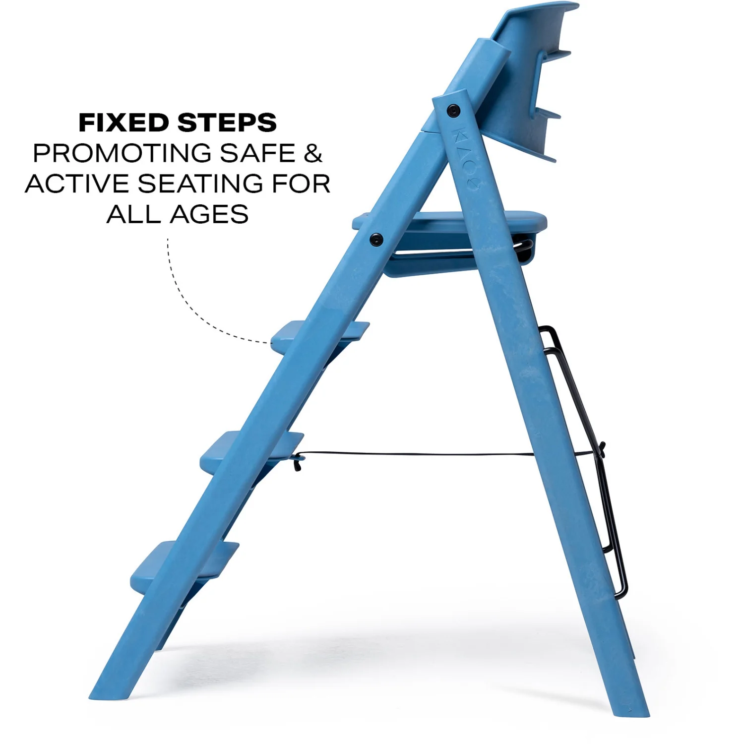 KAOS Swedish Blue Klapp High Chair Recycled With KLAPP® Safety Rail & Tray Bundle - Image 17
