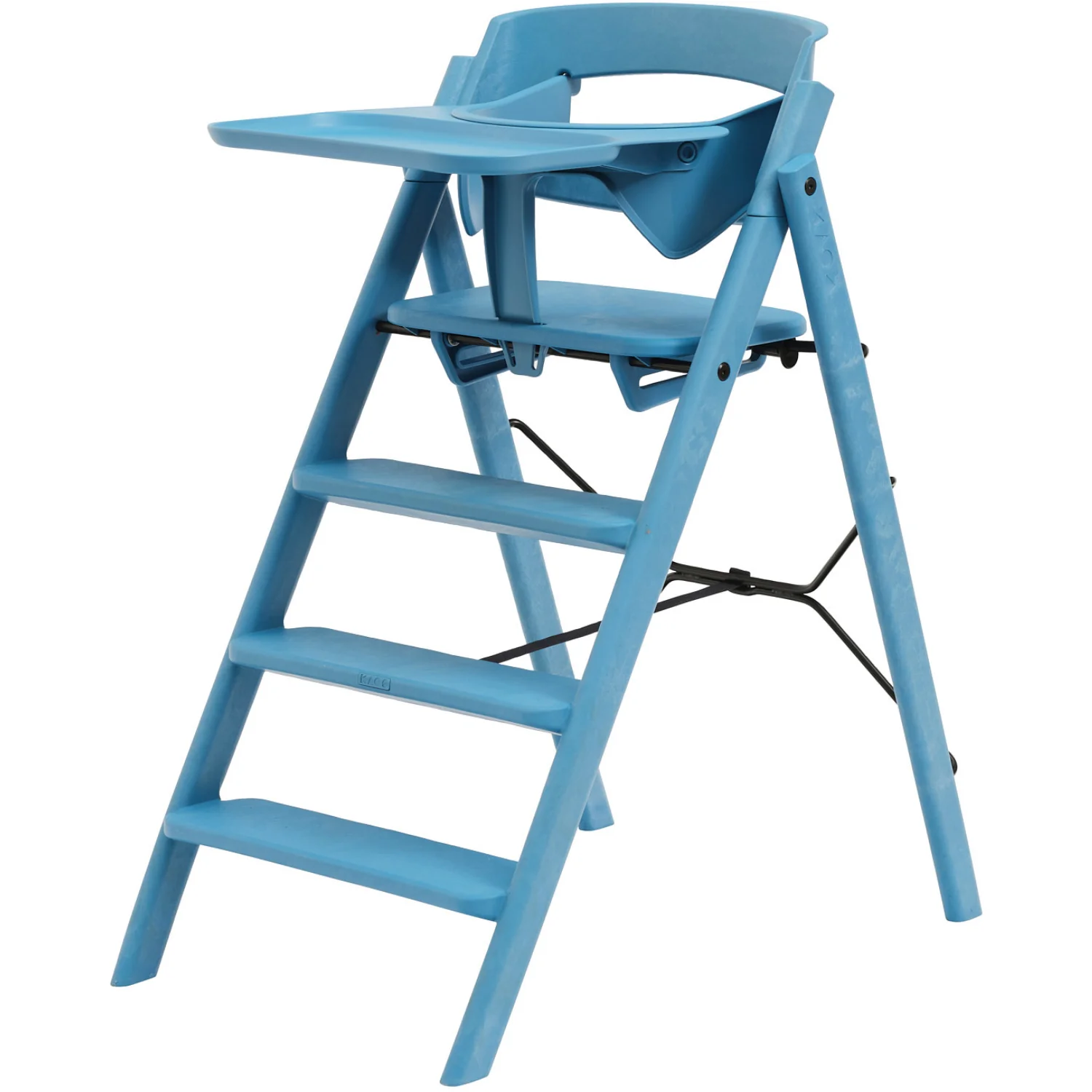 KAOS Swedish Blue Klapp High Chair Recycled With KLAPP® Safety Rail & Tray Bundle - Image 3