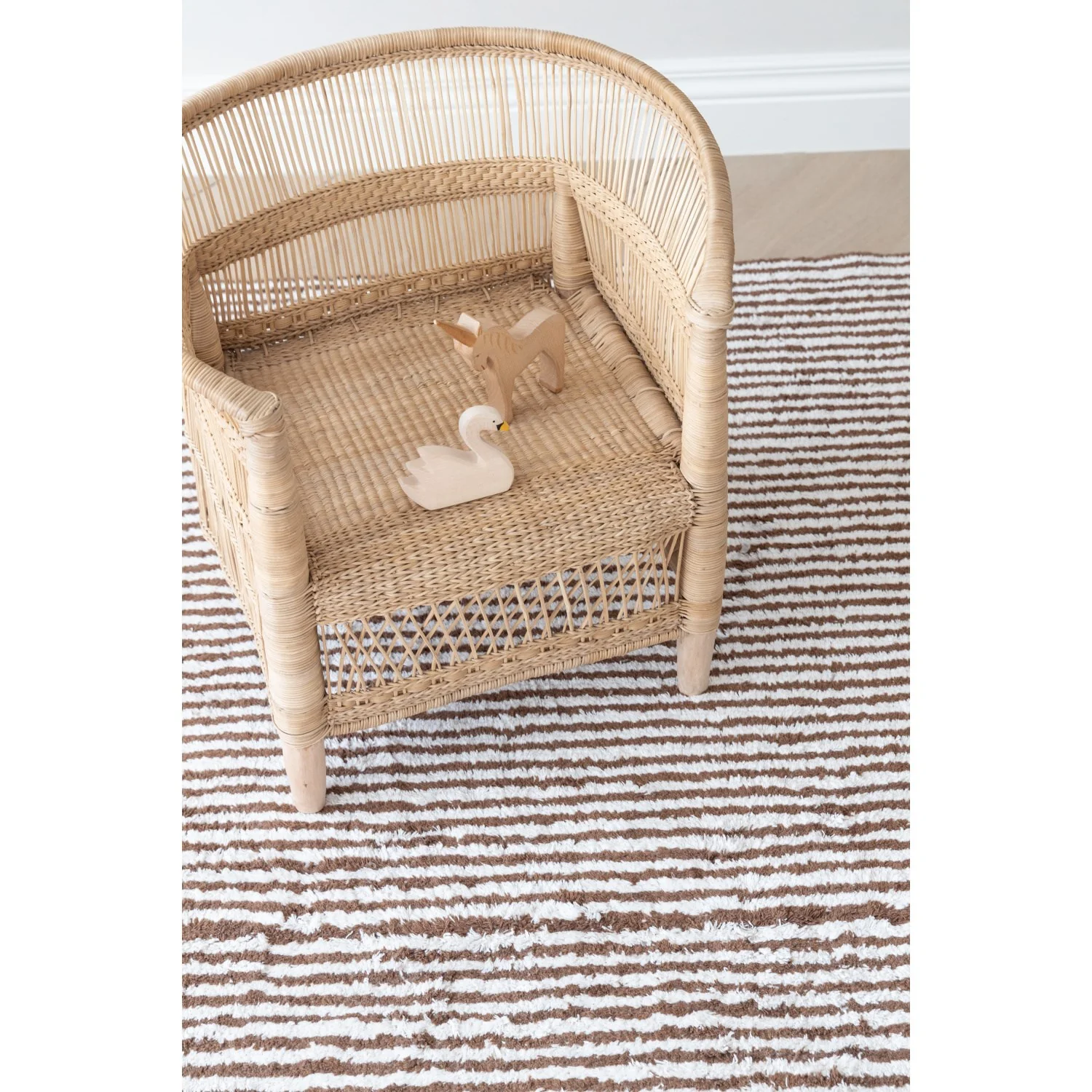 KAS Kopenhagen Brow & Nautral Brown Stripes Rug 120X160 - Image 2