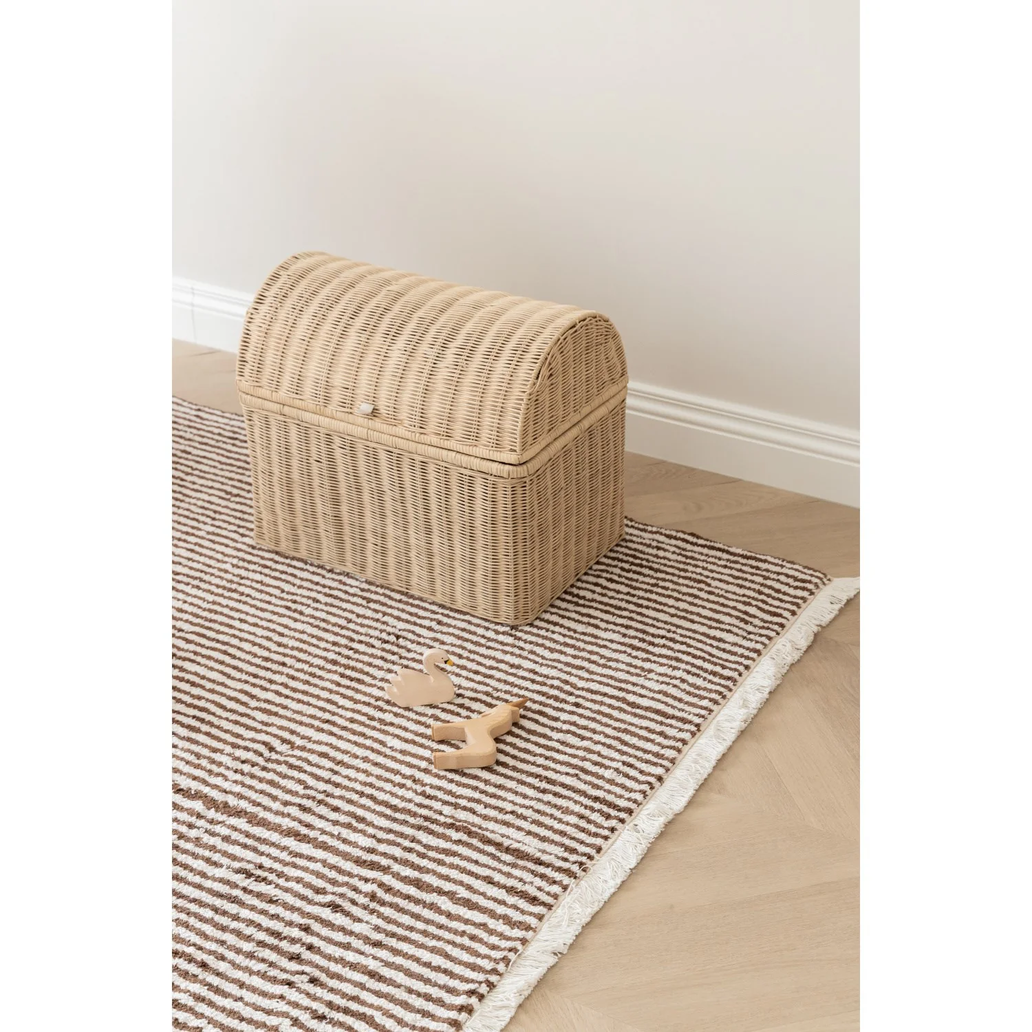 KAS Kopenhagen Brow & Nautral Brown Stripes Rug 120X160 - Image 3