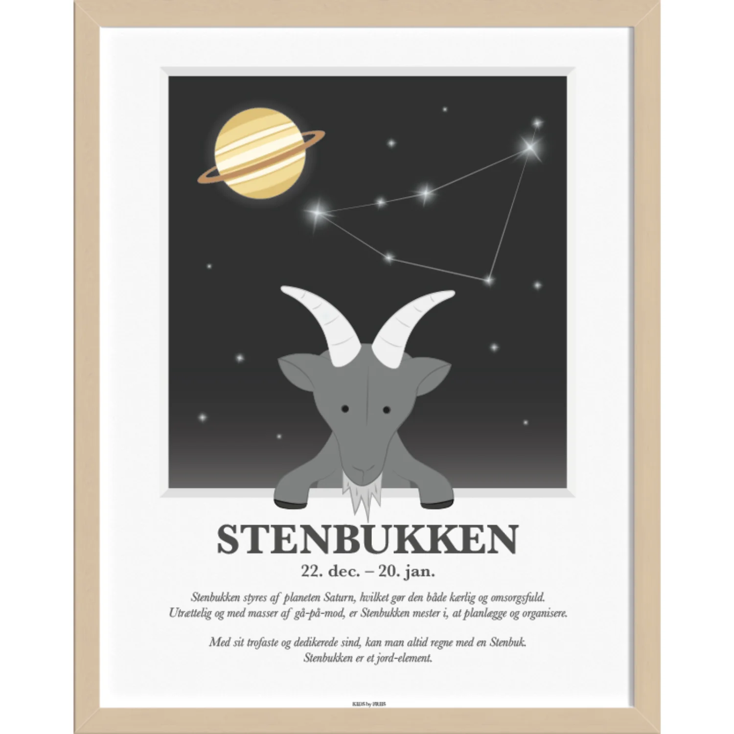 Kids by Friis A3 Poster M. Stjernetegn, Stenbukken