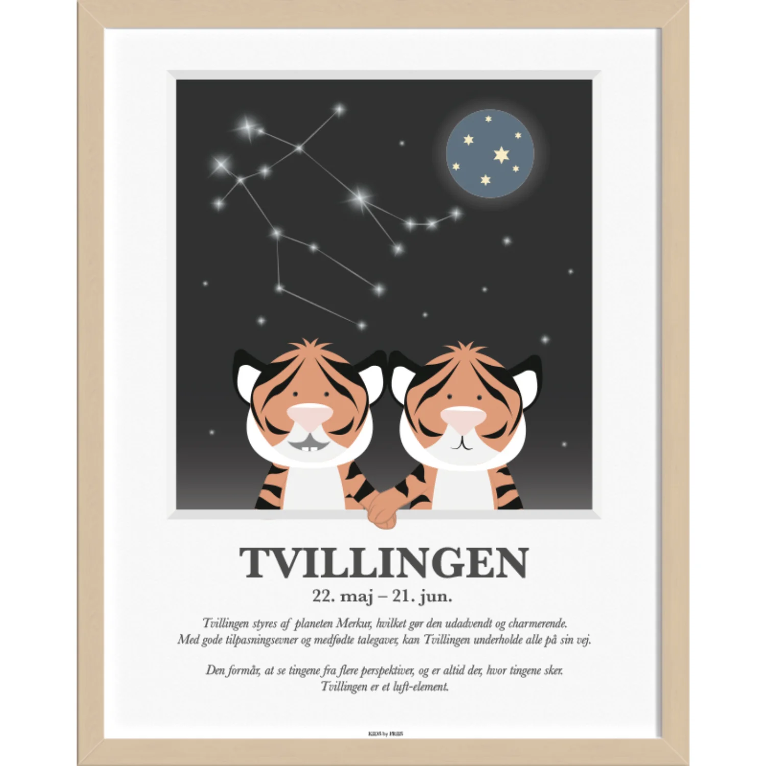 Kids by Friis A3 Poster M. Stjernetegn, Tvillingen