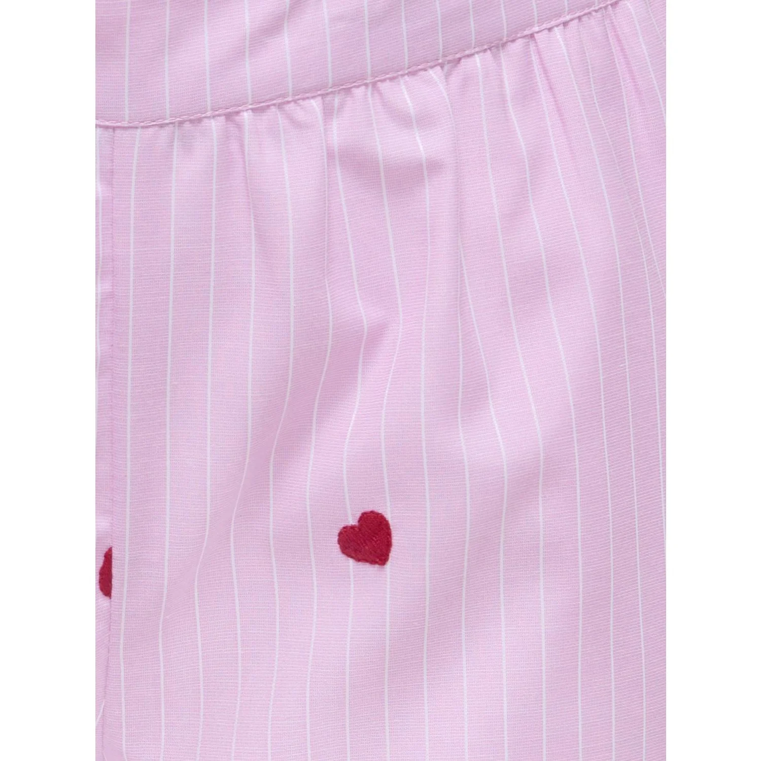 kids ONLY Begonia Pink Cloud Dancer/Emb Red Hearts Kognew Lina Stripe Emb Shorts Wvn - Image 2