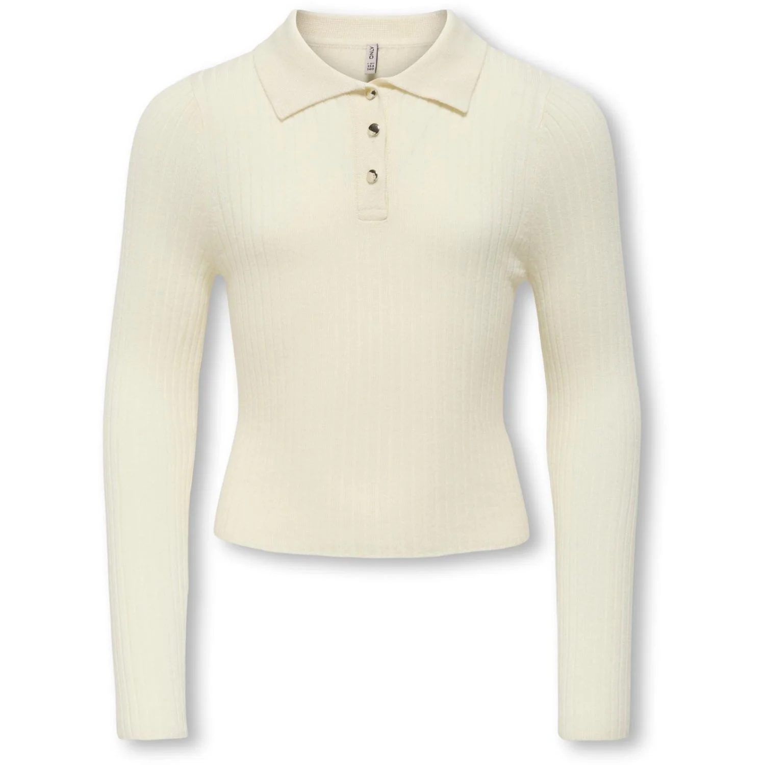 kids ONLY Birch Gold Button Kogmila Ls Rib Button Polo Neck Cp Knt