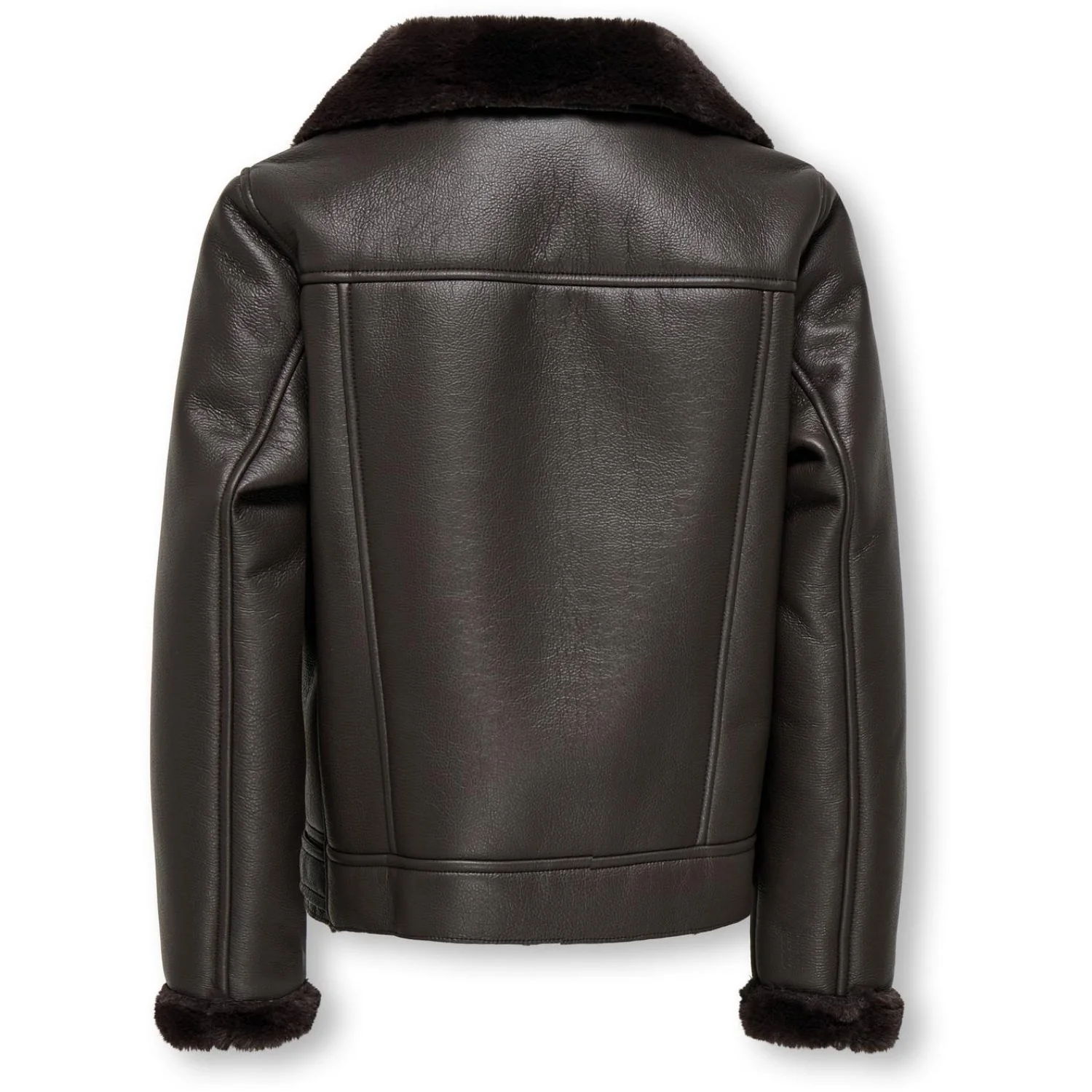 kids ONLY Black Coffee Kogstarry Bonded Teddy Jacket Otw - Image 4