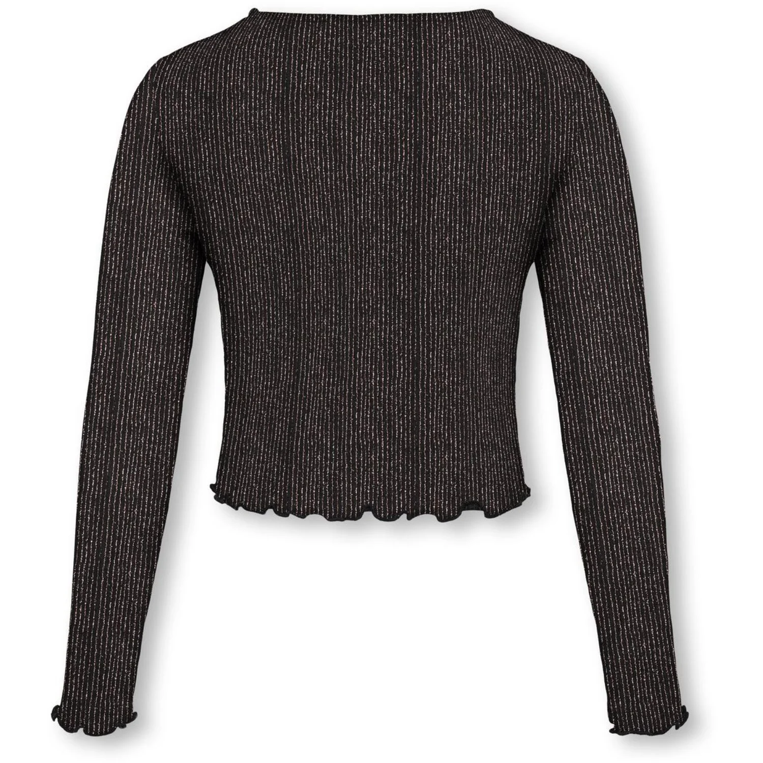 kids ONLY Black Lurex Rose Gold/Stripe Kogqueen L/S Glitter Top Bf Jrs - Image 2