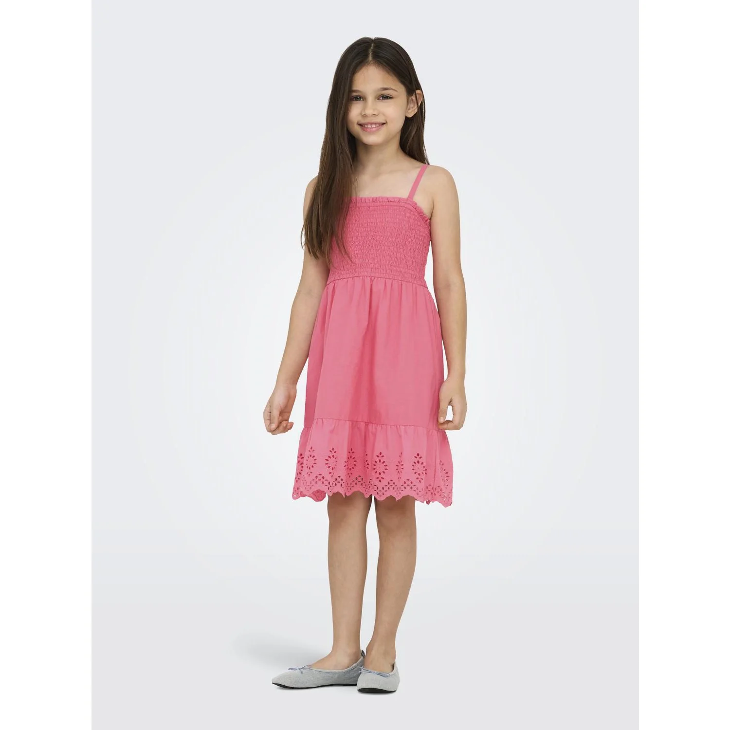kids ONLY Camellia Rose Lou Life Embroidery Smock Dress - Image 3