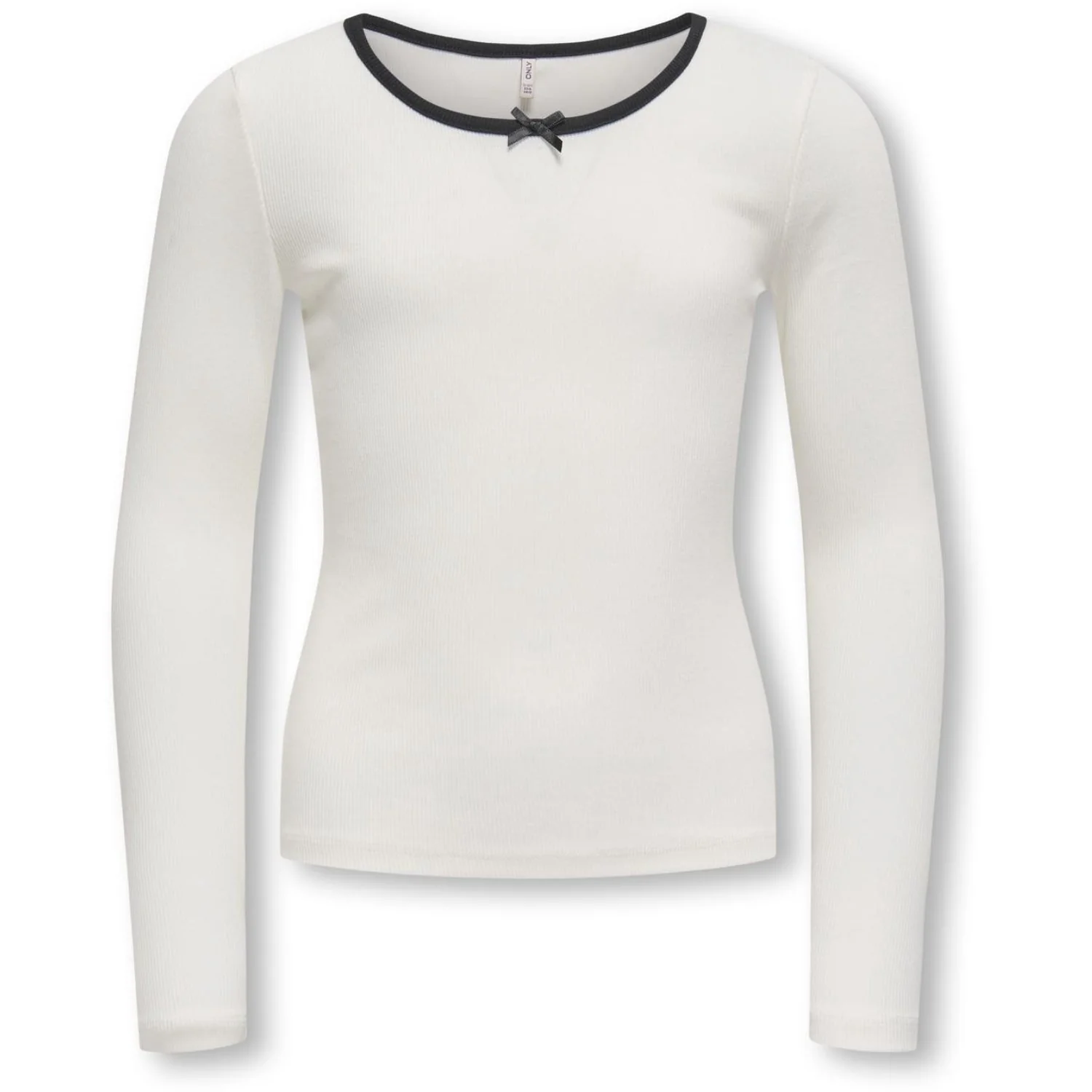 kids ONLY Cloud Dancer Black Bow Kogsofia L/S Bow Top Jrs