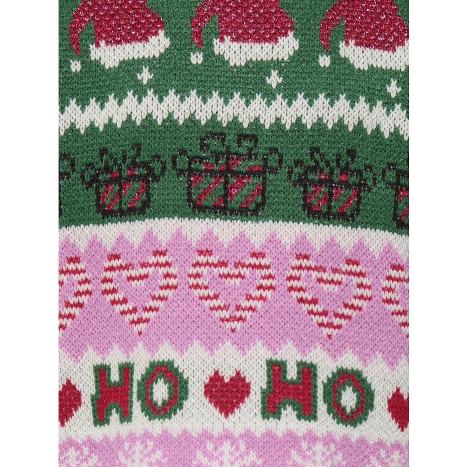 kids ONLY Fuchsia Pink W. Green Jacket/Cd/Salsa/Black Kmghoho X-Mas Ls Pullover Knt - Image 2