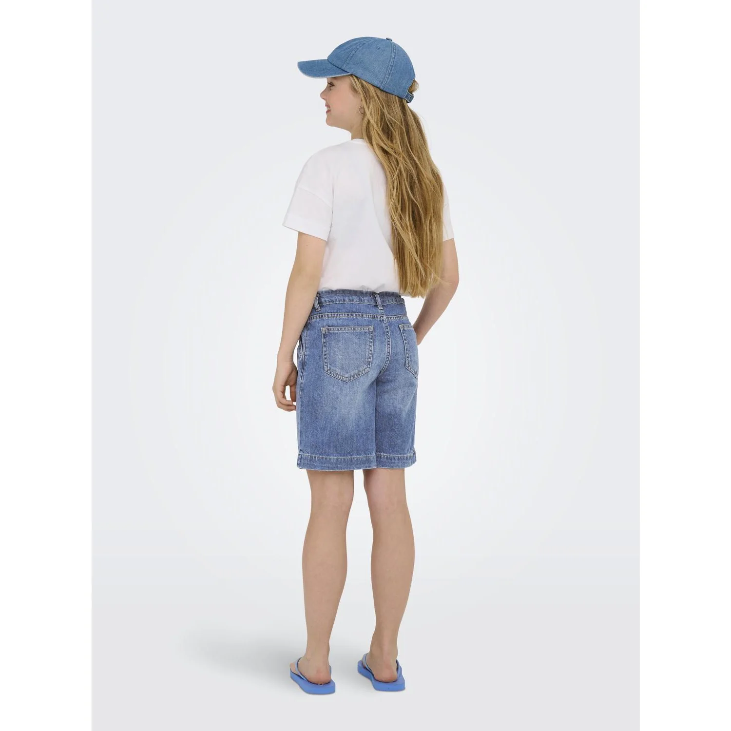 kids ONLY Light Blue Denim Kogcomet Wide Long Shorts Dnm Dia Noos - Image 3