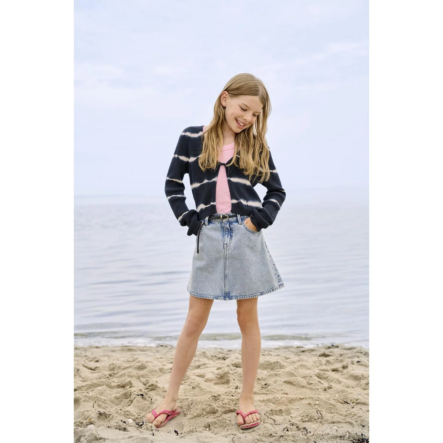 kids ONLY Light Blue Denim Kogeden Belt A-Skirt Dnm Pim - Image 2