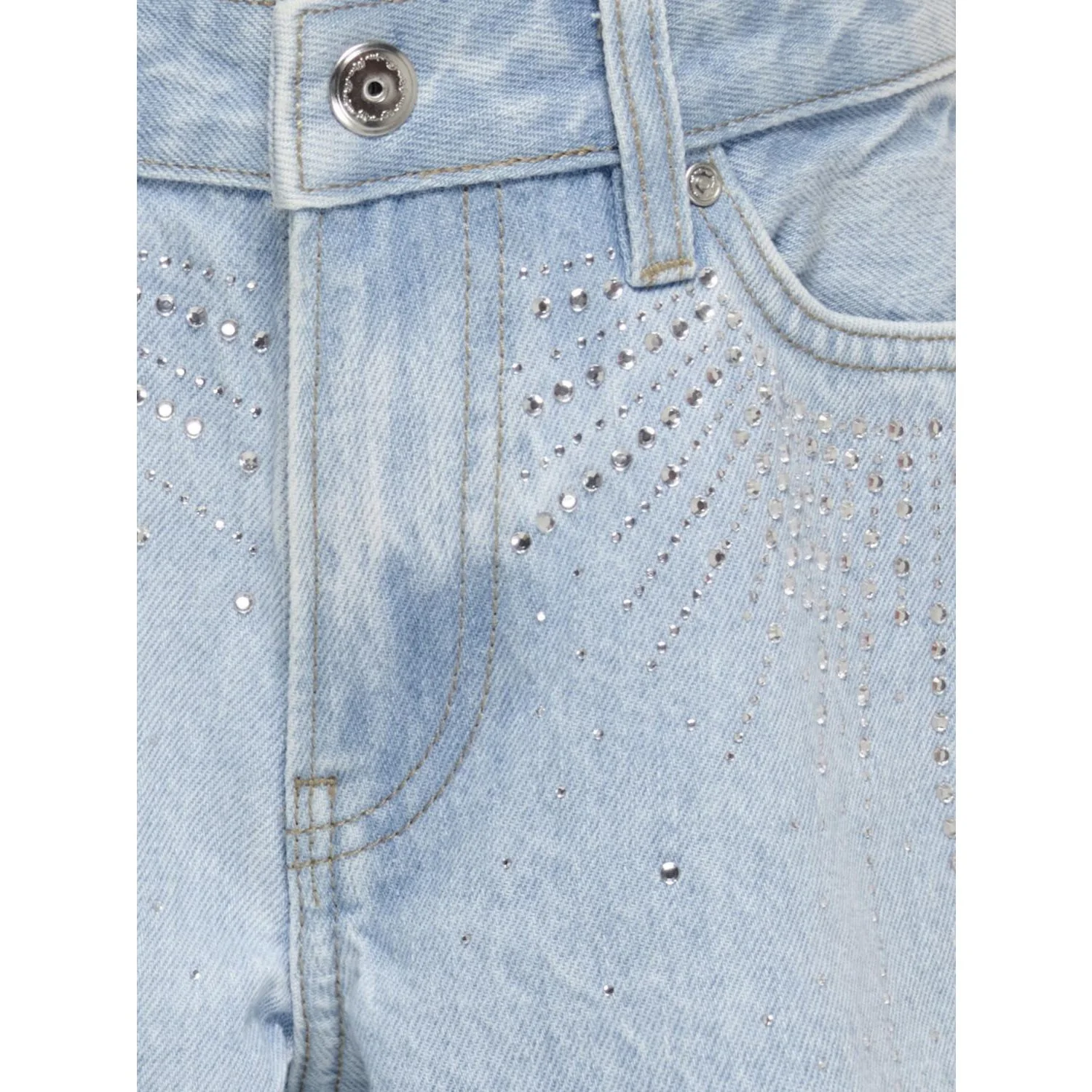 kids ONLY Light Blue Denim Rhinestones Koggabi Hw Rw Rs Shorts Azg822 Dnm - Image 2