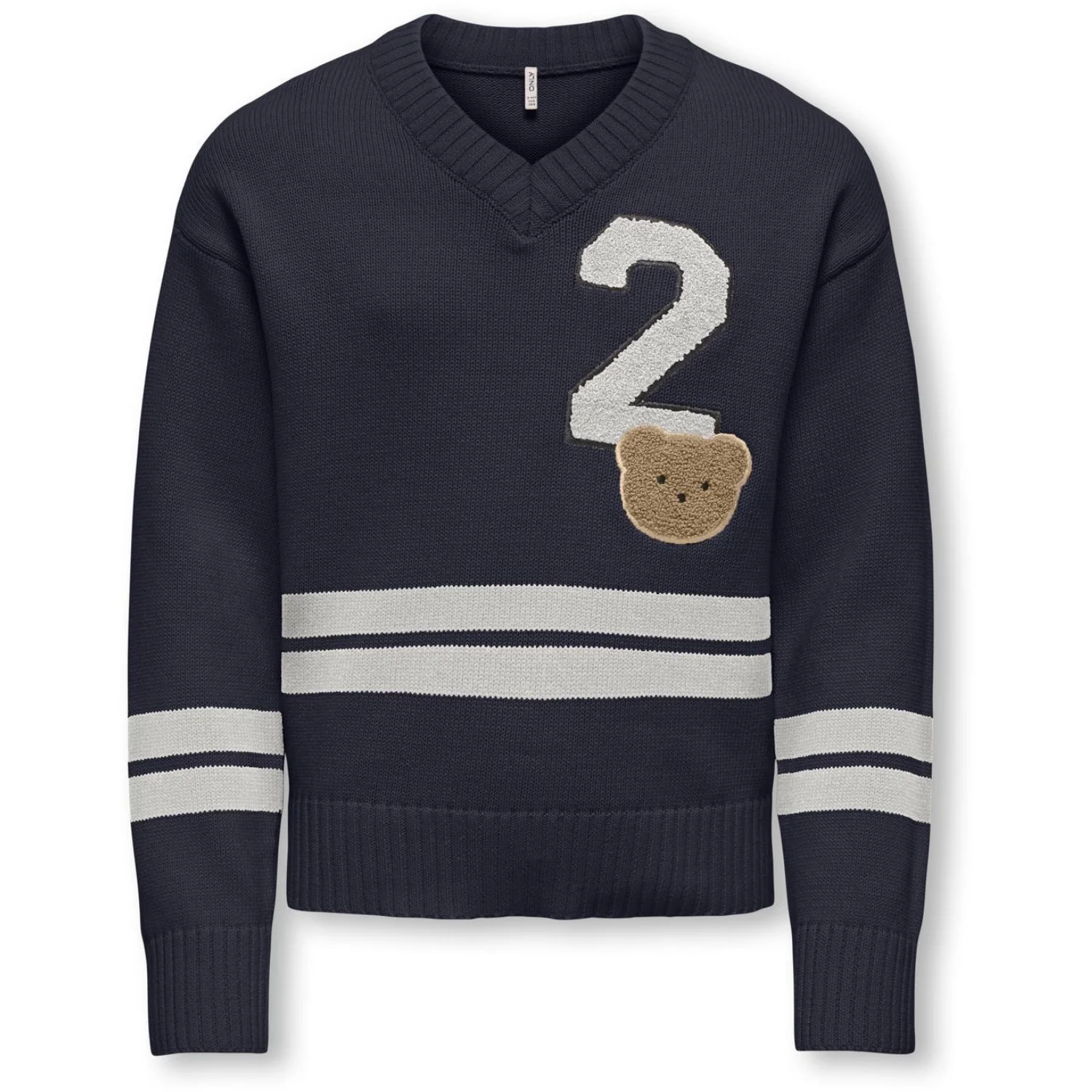 kids ONLY Night Sky Badge/Cloud Dancer Kogjanny Life L/S Varsity V-Neck Knt