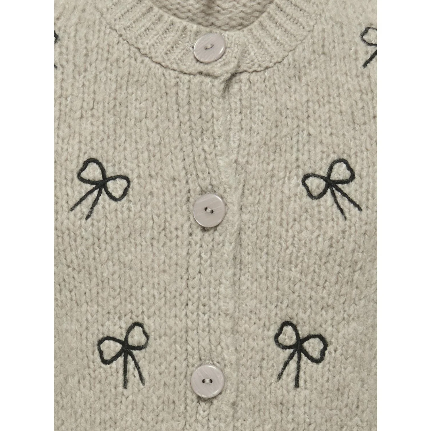 kids ONLY Pumice Stone Melange Detail Bows/Black Kogcody L/S O-Neck Bow Cardigan Knt - Image 2
