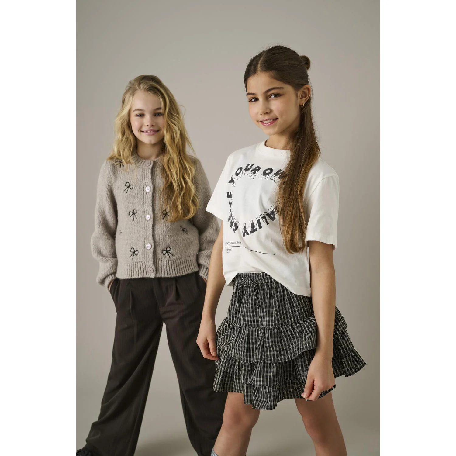 kids ONLY Pumice Stone Melange Detail Bows/Black Kogcody L/S O-Neck Bow Cardigan Knt - Image 3