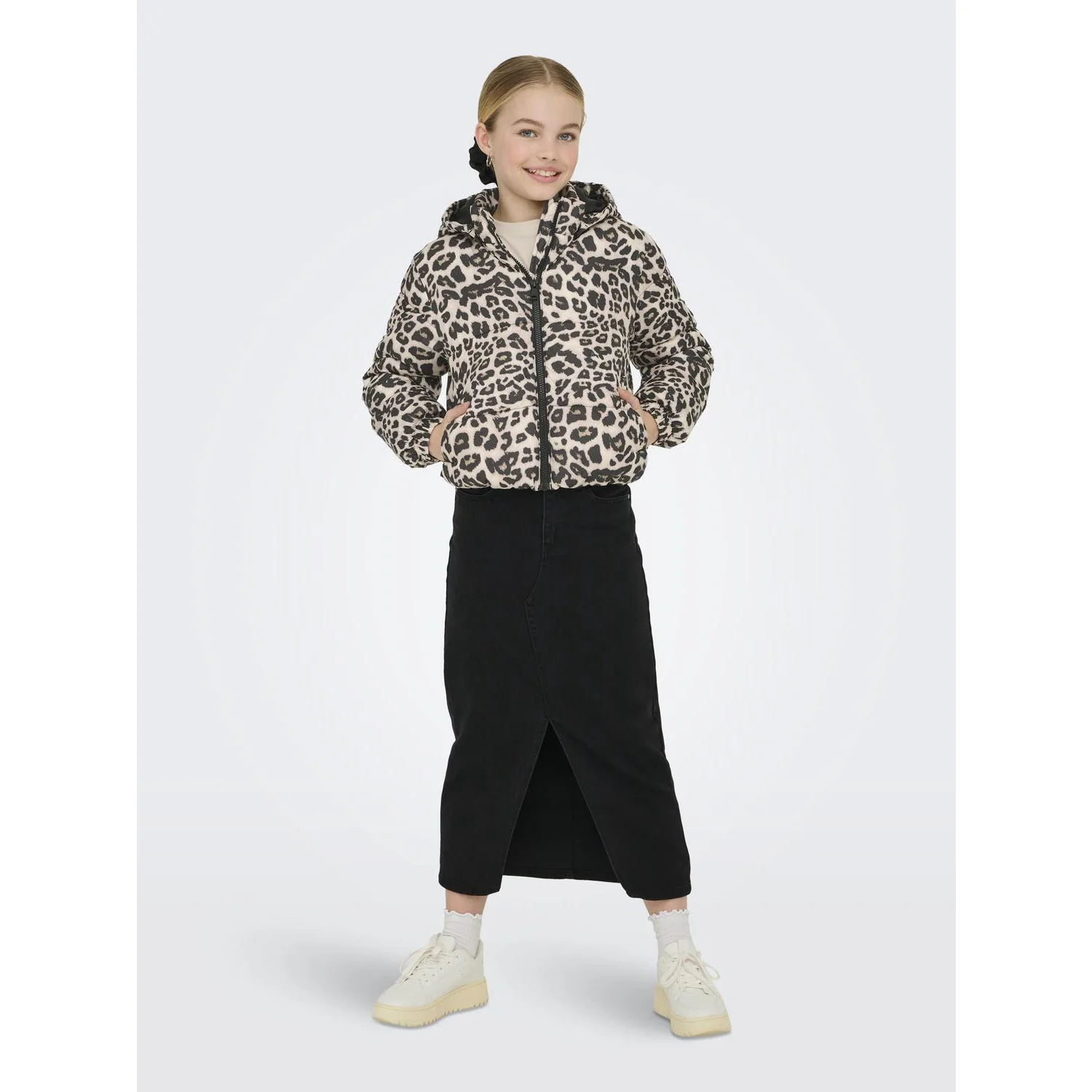 kids ONLY Silver Mink Leo Kogdalia Sht Puffer Aop Jacket Otw Noos - Image 2