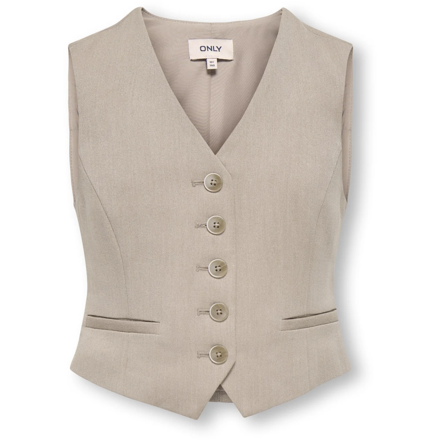 kids ONLY Taupe Gray Melange Koghattie-Iris Waistcoat Tlr