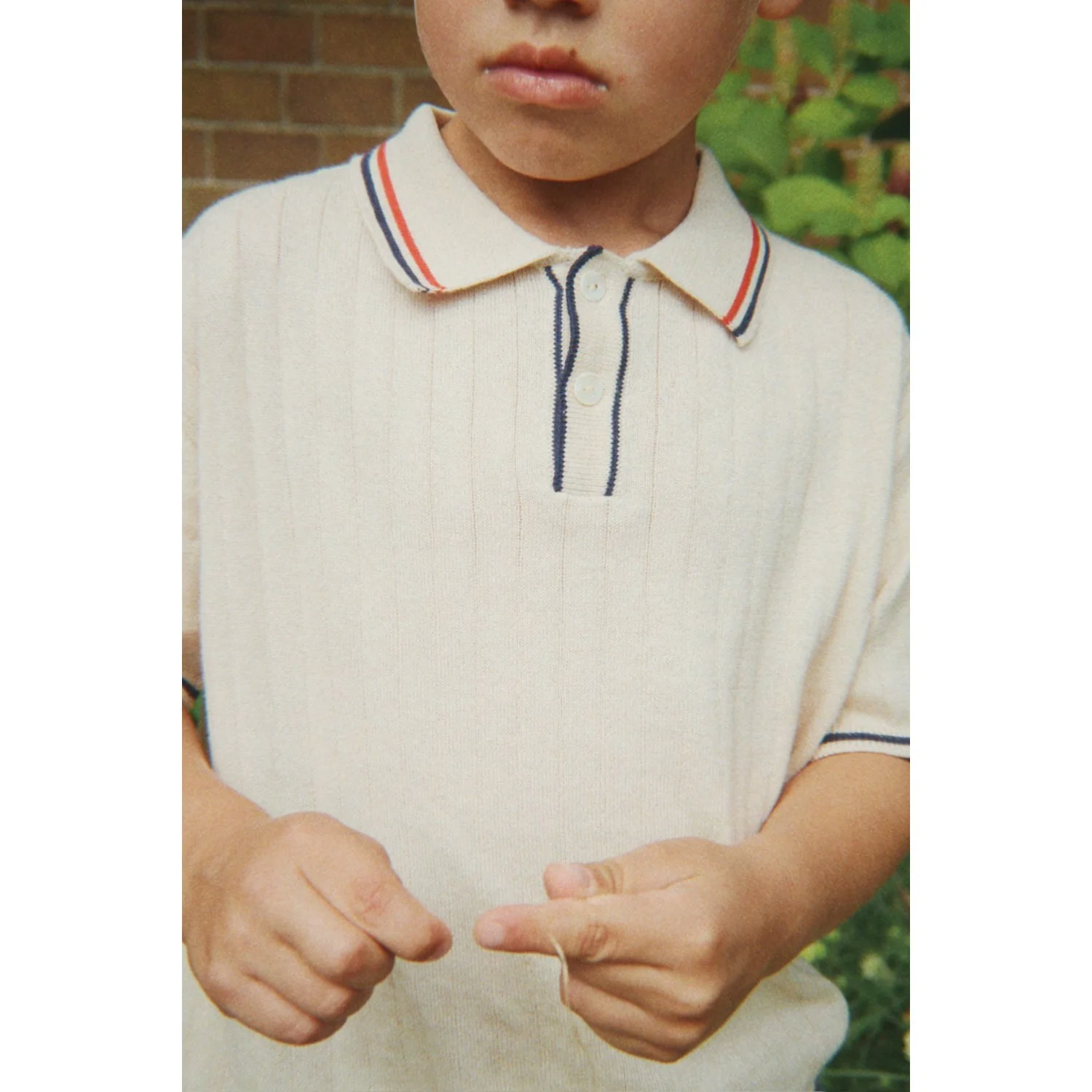 Konges Sløjd Almond Milk Mio Knit Polo Gots - Image 4