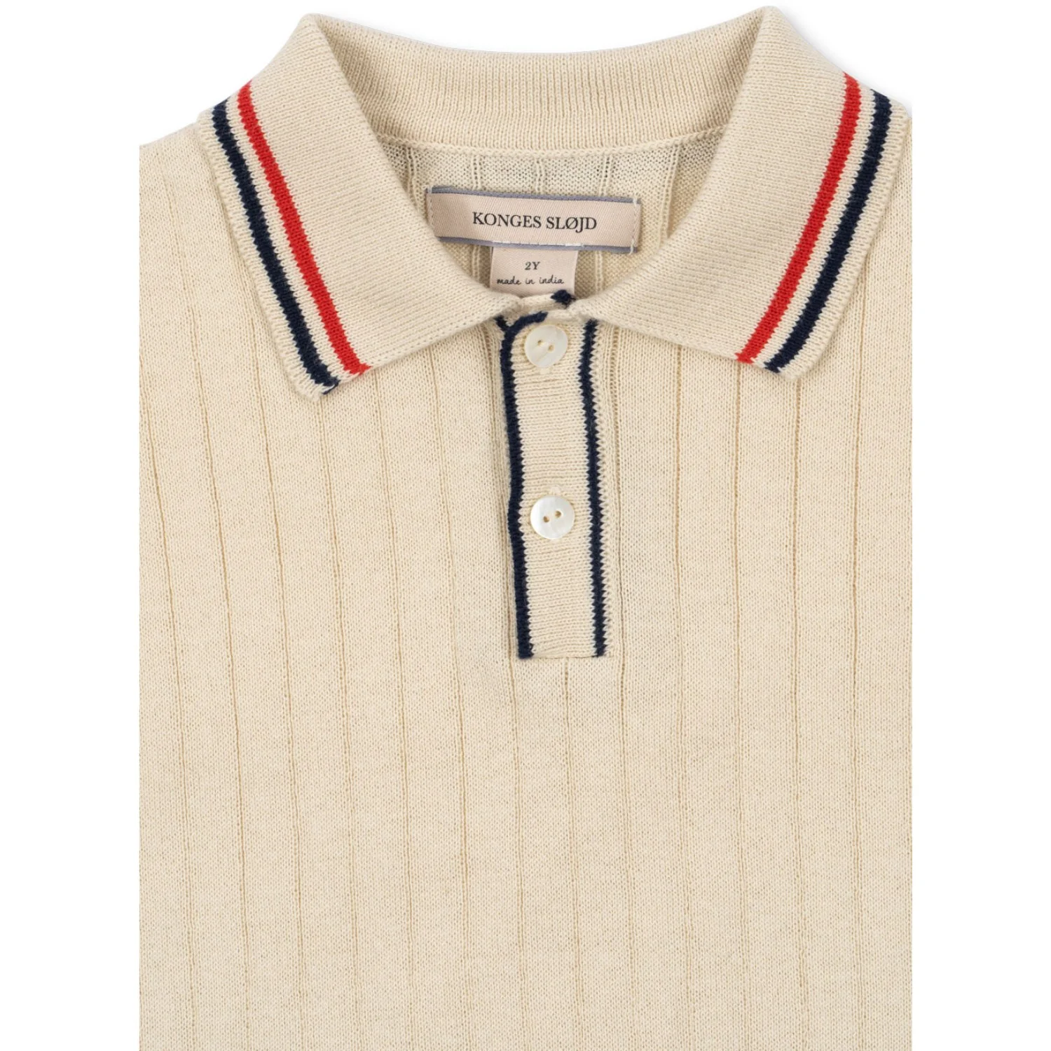 Konges Sløjd Almond Milk Mio Knit Polo Gots - Image 6