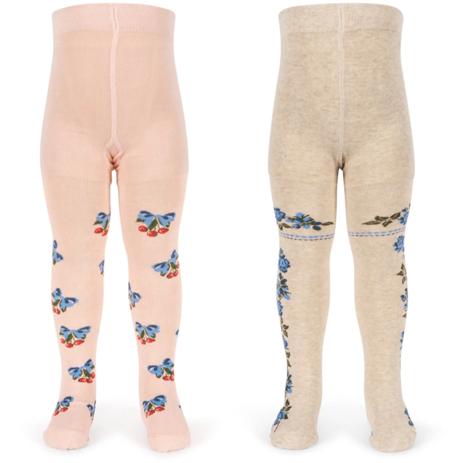 Konges Sløjd Amarena/Tramonto 2 Pack Flower And Cherry Jacquard Tights