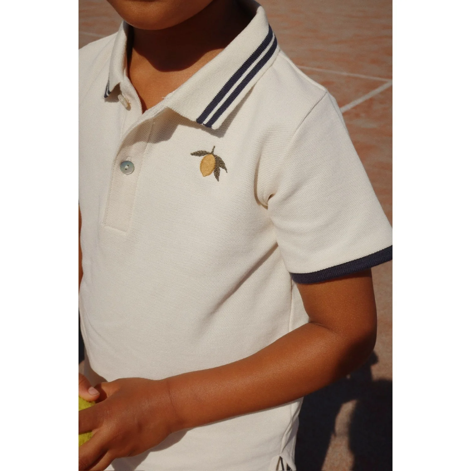 Konges Sløjd Antique White Florian Polo Shirt Gots - Image 7