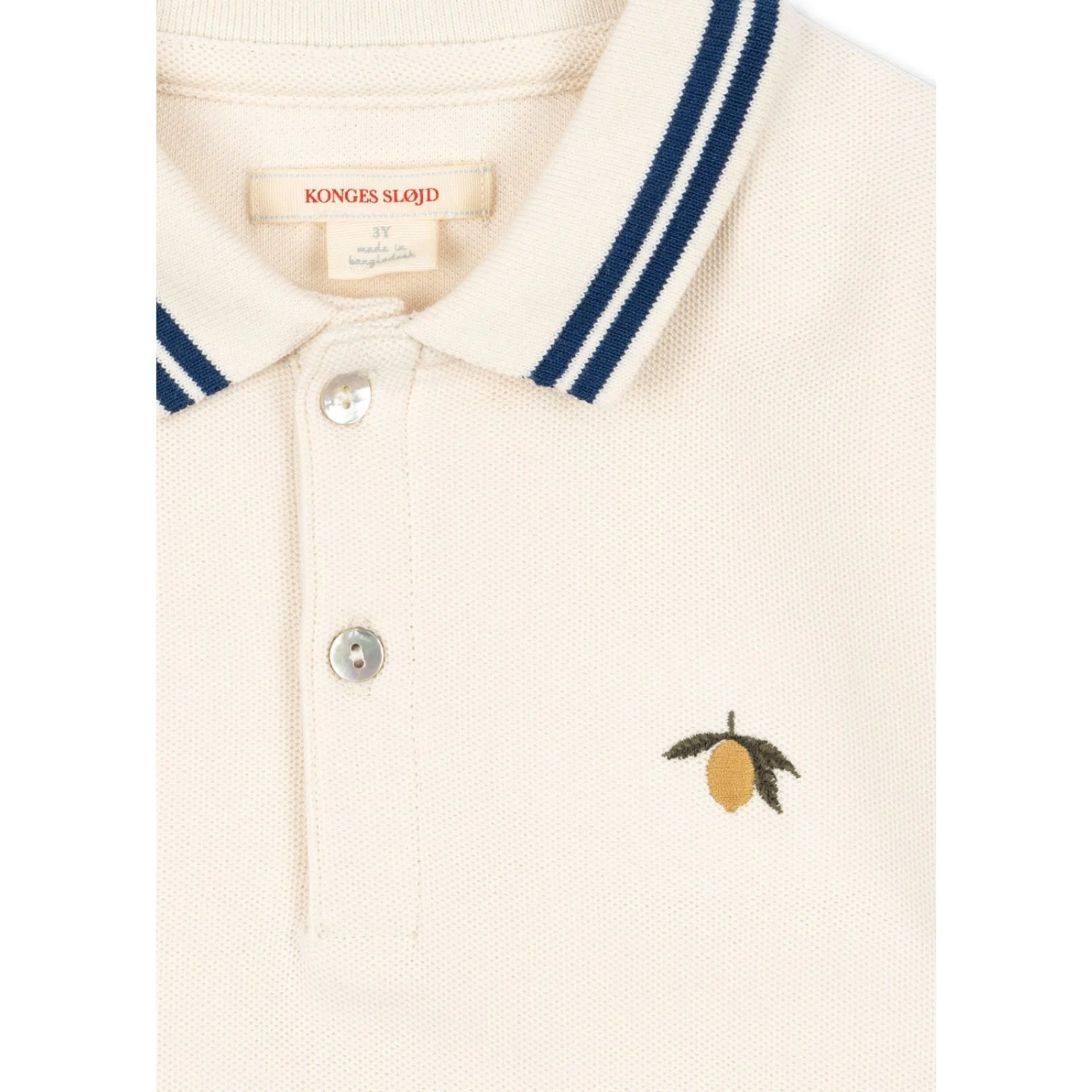 Konges Sløjd Antique White Florian Polo Shirt Gots - Image 8