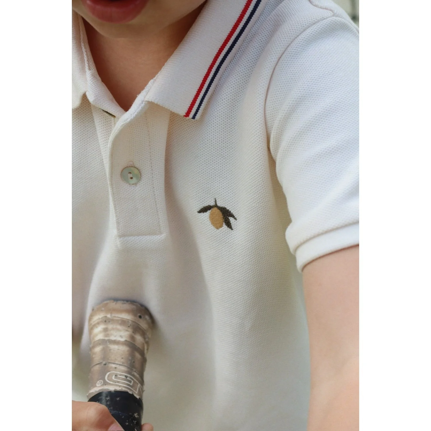 Konges Sløjd Antique White Florian Polo Shirt Gots - Image 6
