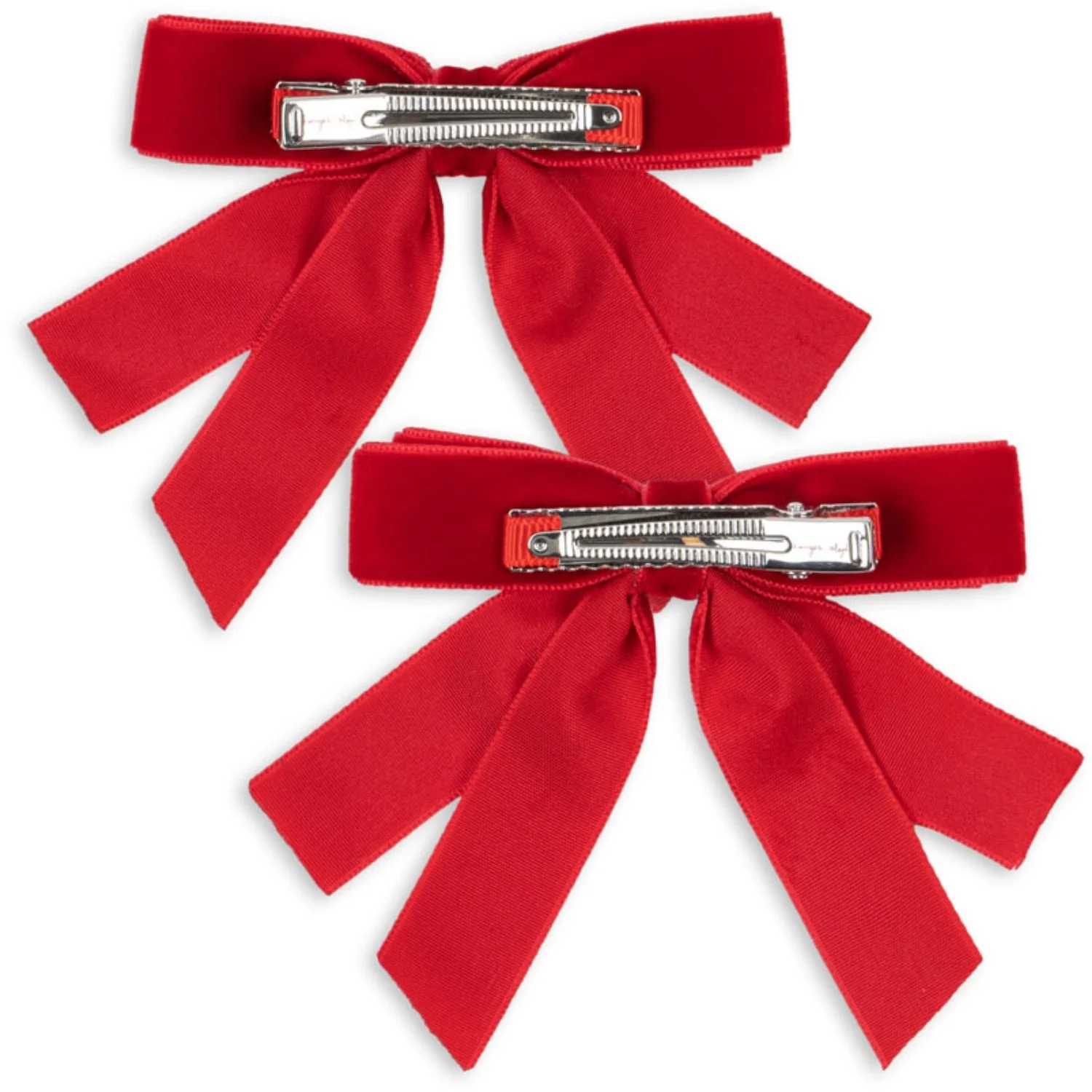 Konges Sløjd Barbados Cherry 2 Pack Velvet Double Bow Hair Clips - Image 5