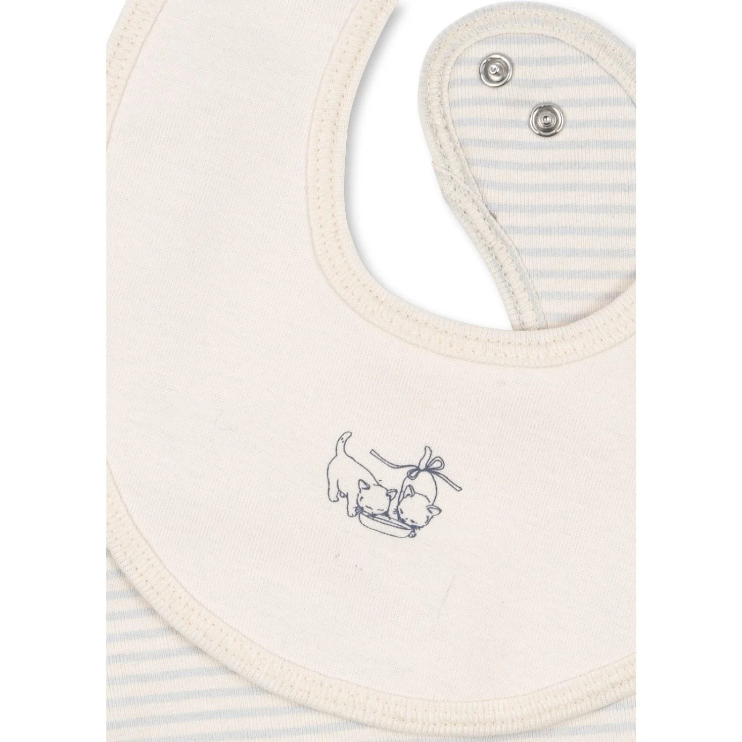 Konges Sløjd Fanga Blue Mix Fio Stripe 2 Pack Bibs OCS - Image 2