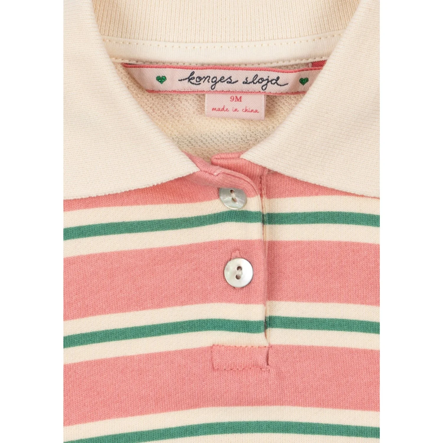 Konges Sløjd Blush Bound Stripe Spotty Ls Romper Gots - Image 2
