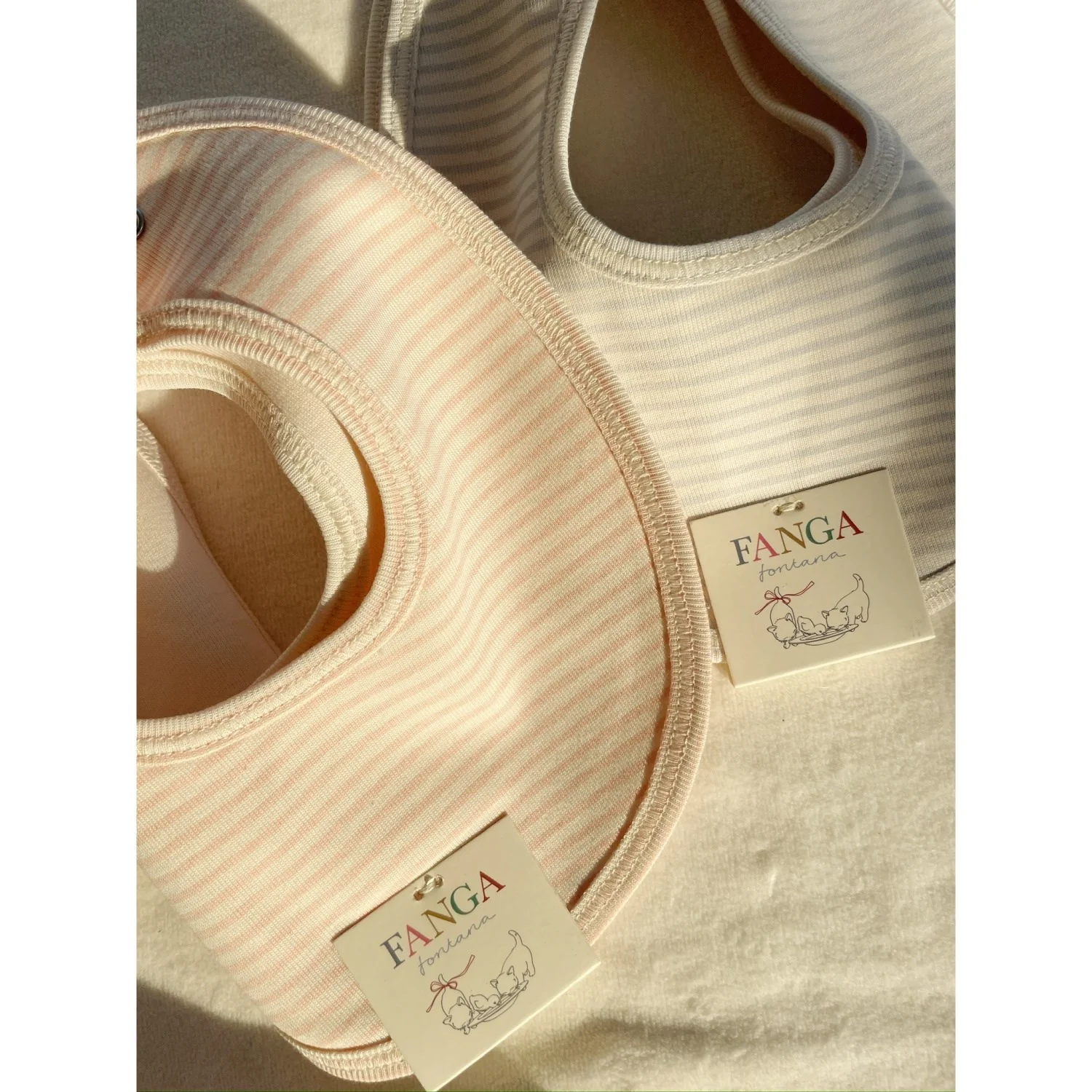 Konges Sløjd Fanga Blush Mix Fio Stripe 2 Pack Bibs OCS - Image 5