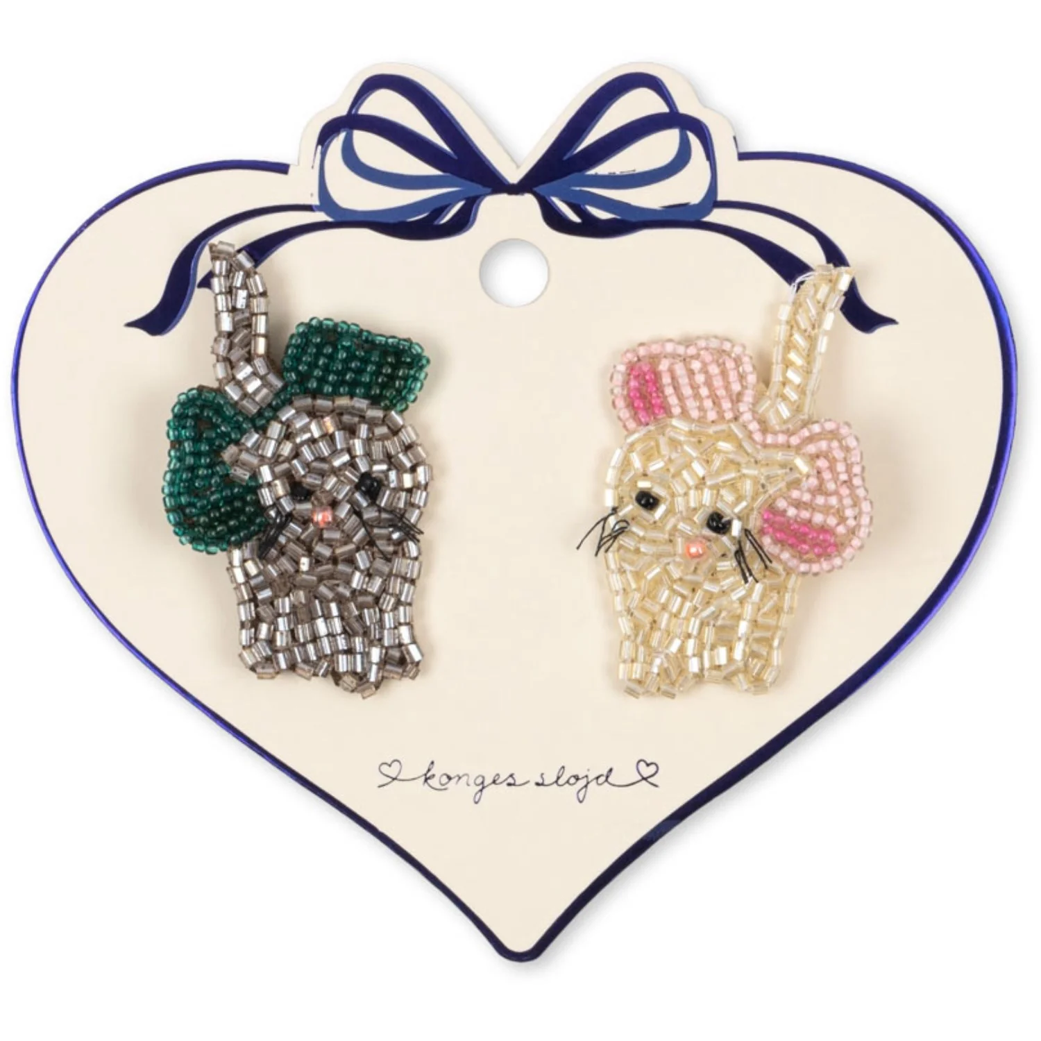 Konges Sløjd Bow Kitty 2 Pack Bow Kitty Beaded Hair Clip - Image 2