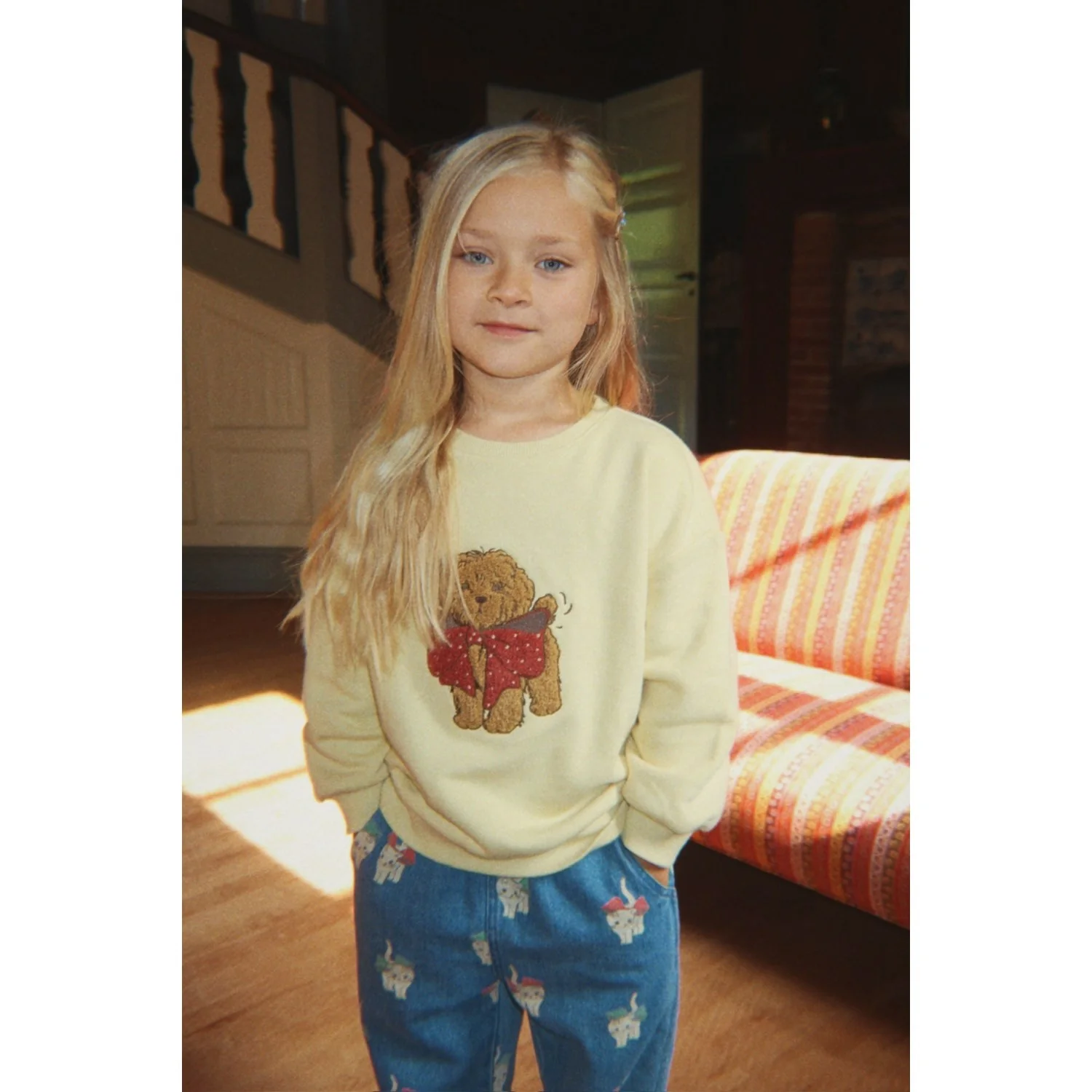 Konges Sløjd Bow Kitty Denim Magot Slit Pants Gots - Image 4