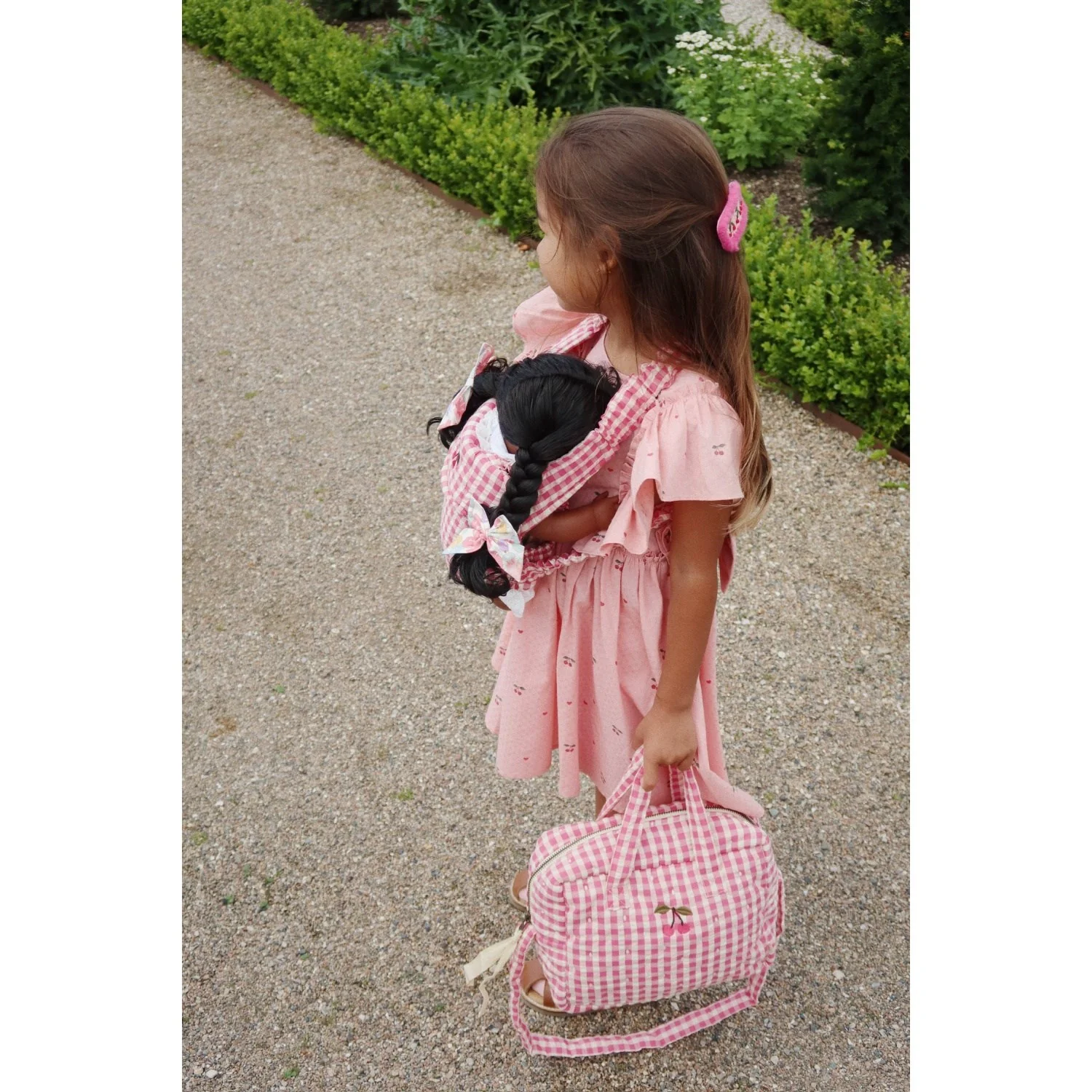 Konges Sløjd Bubblegum Check Doll Carrier - Image 3