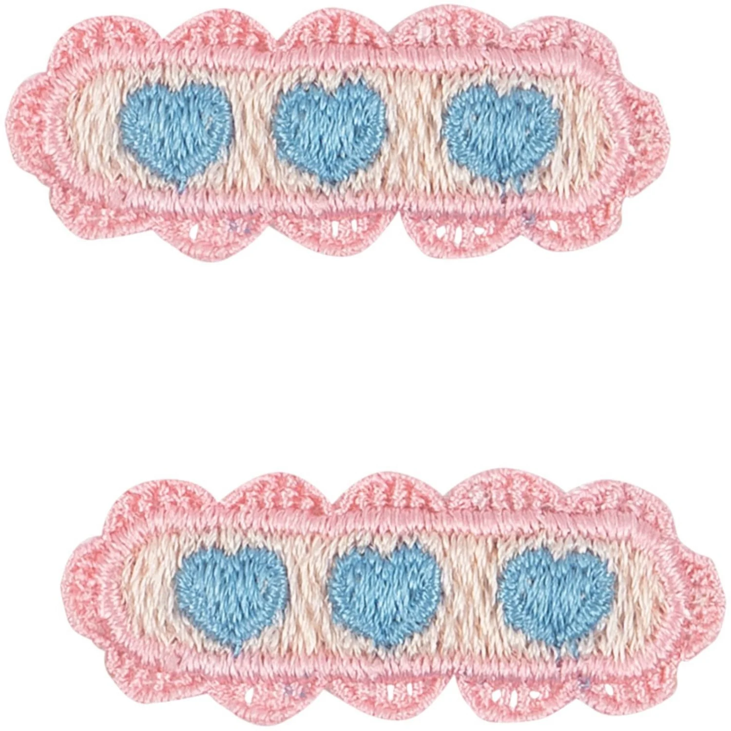 Konges Sløjd Buttercream 2 Pack Heart Embroidery Hair Clip - Image 4