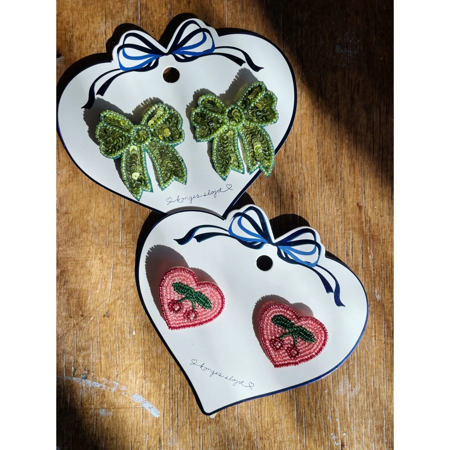 Konges Sløjd Cherry 2 Pack Heart Hair Clips - Image 3