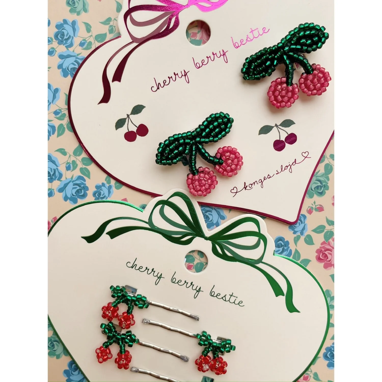 Konges Sløjd Cherry 2 Pack Pearly Hair Clips Cherry - Image 3