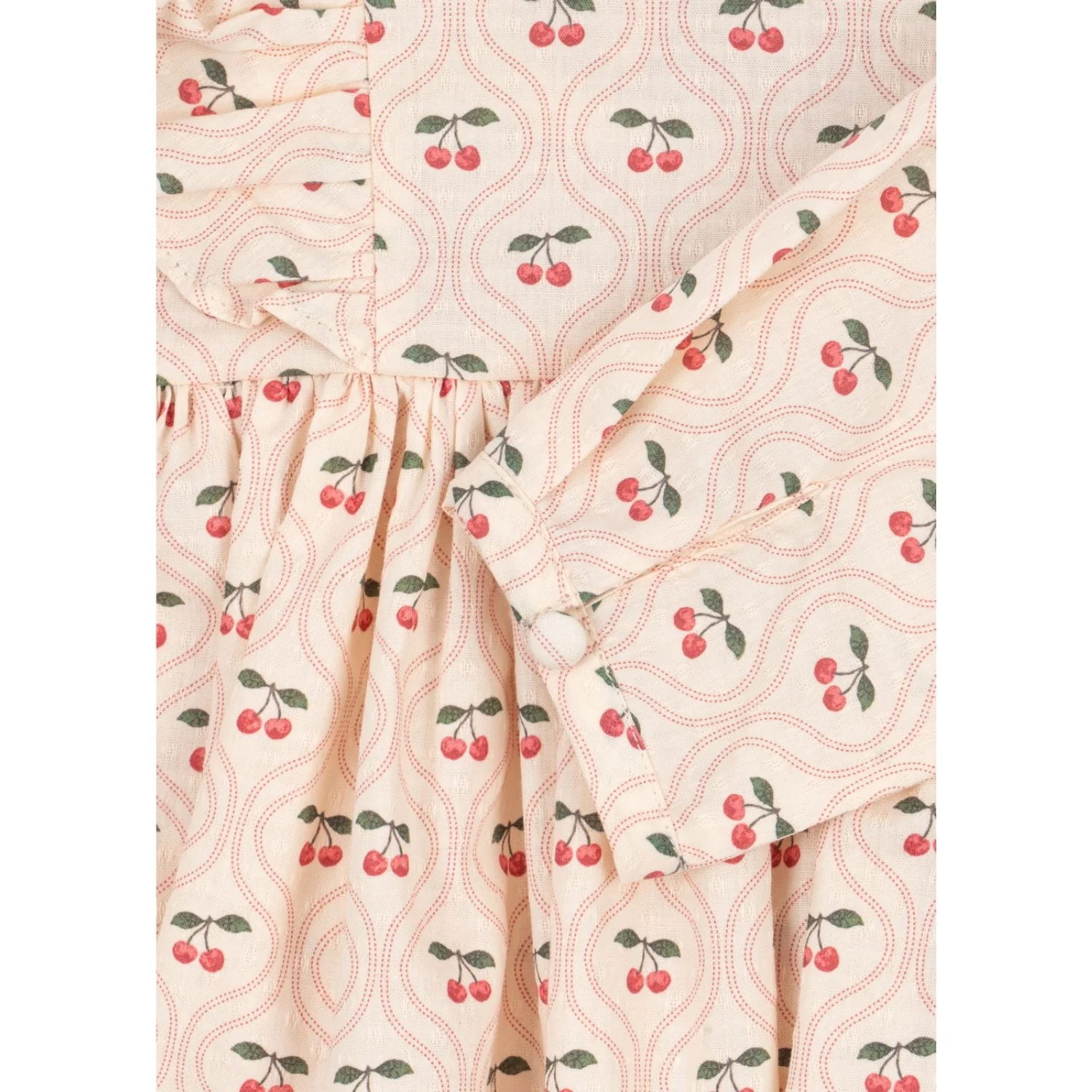Konges Sløjd Cherry Pink Motif Cianna Ls Bow Dress GOTS - Image 4