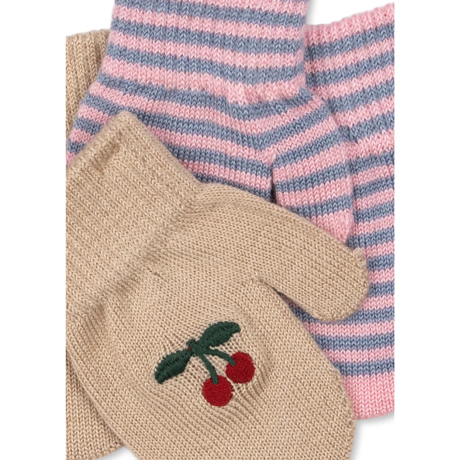 Konges Sløjd Cherry/Stripe 2 Pack Filla Mittens - Image 2