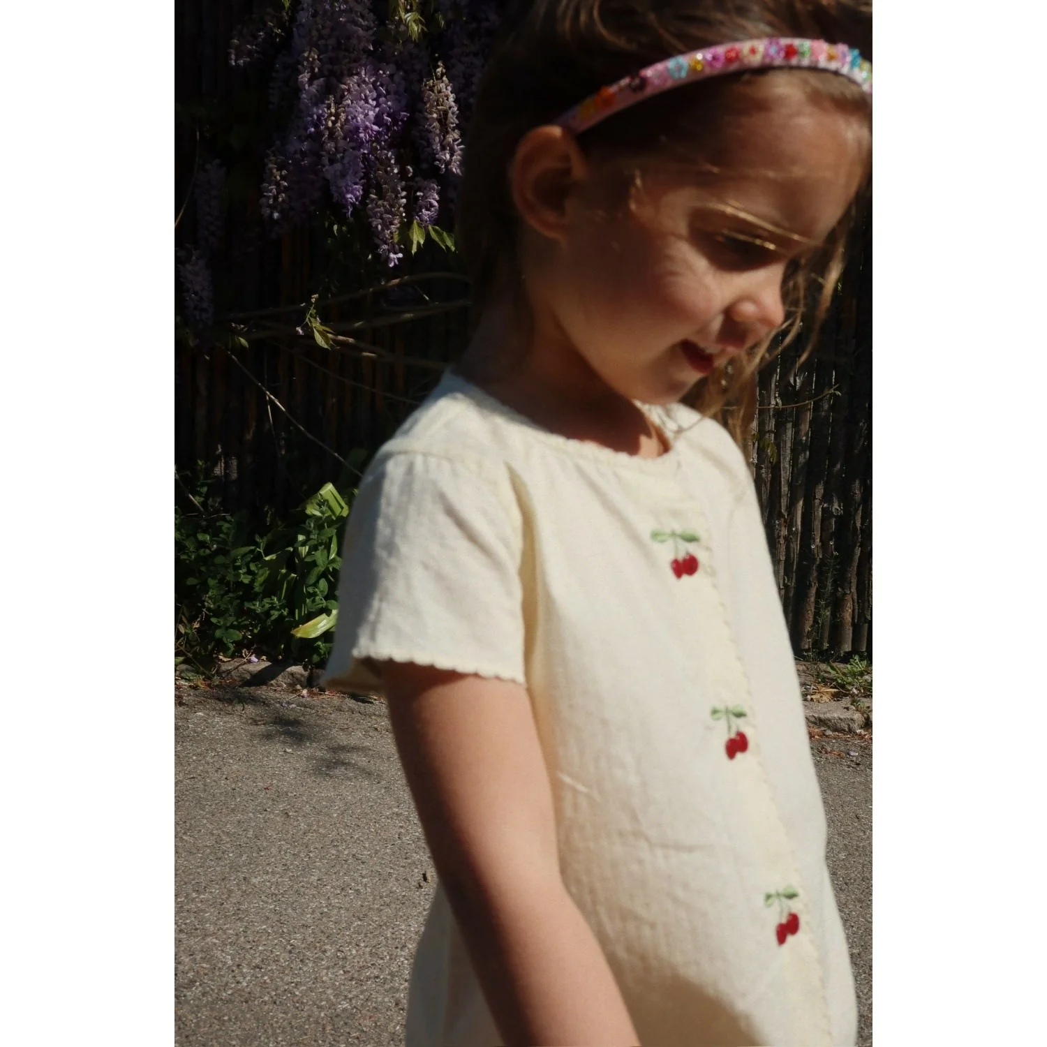 Konges Sløjd Cloud Cream Evia Cherry Dress Gots - Image 2