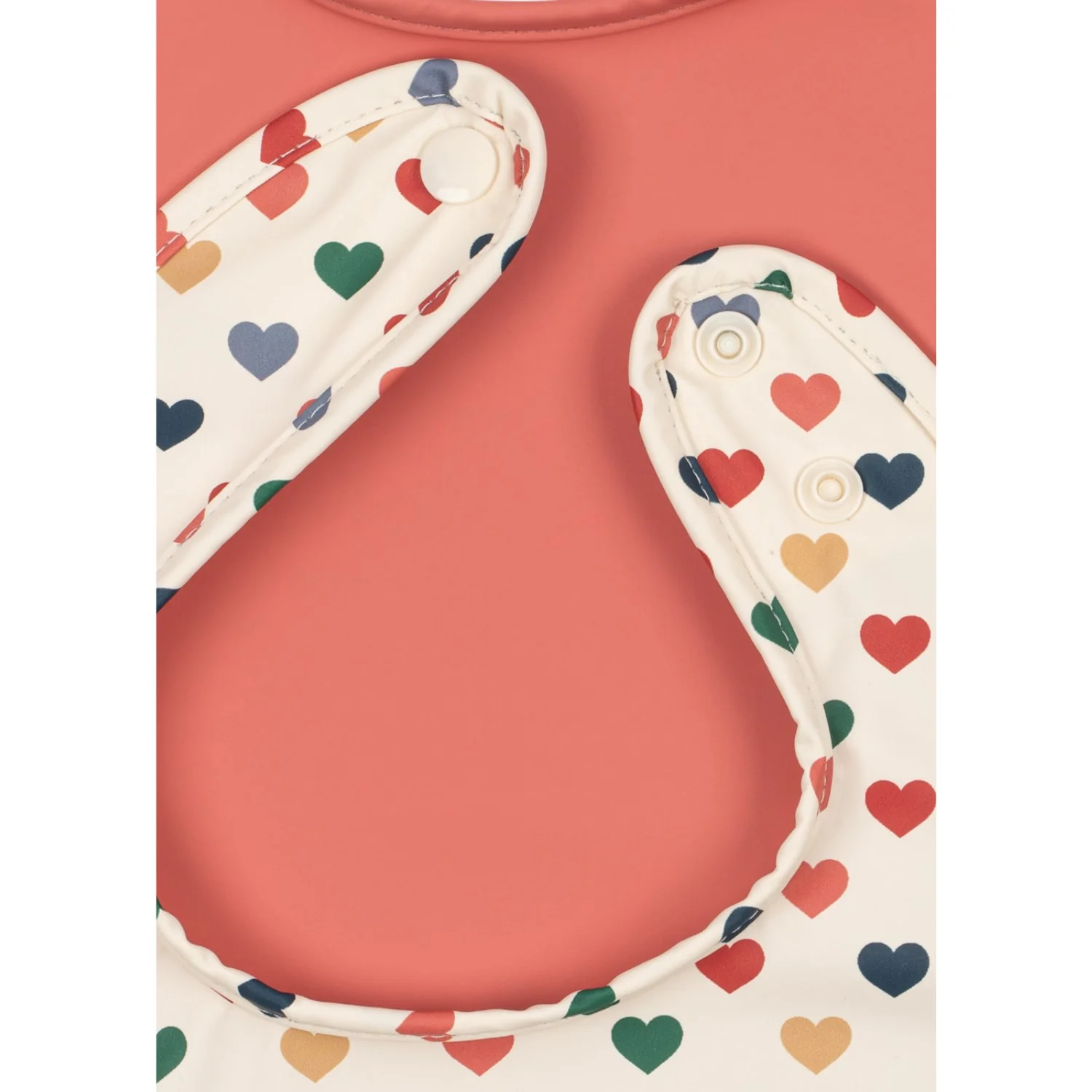 Konges Sløjd Coeur Colore/Faded Rose 2 Pack Dinner Bib - Image 2