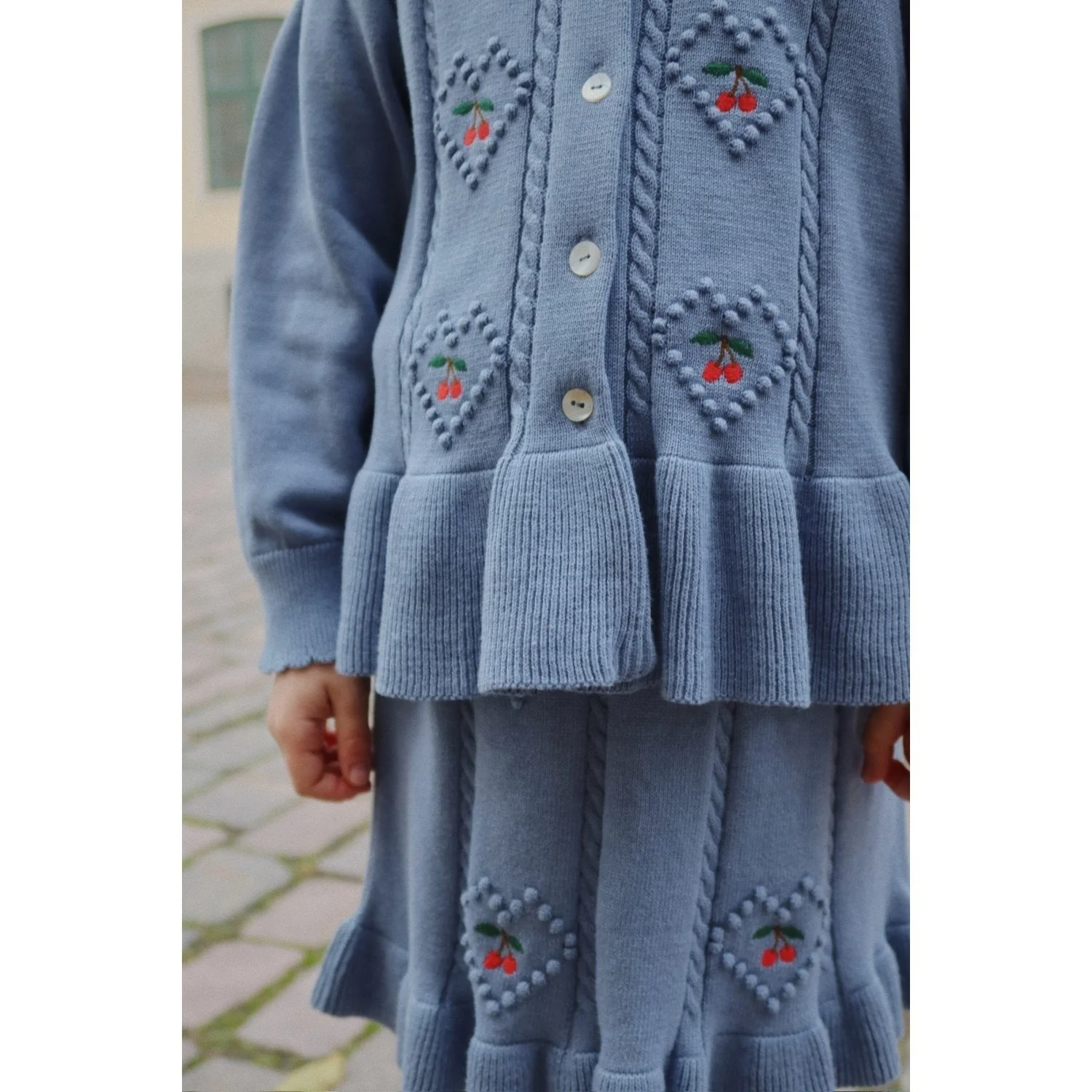 Konges Sløjd Country Blue Soleil Knit Skirt GOTS - Image 2