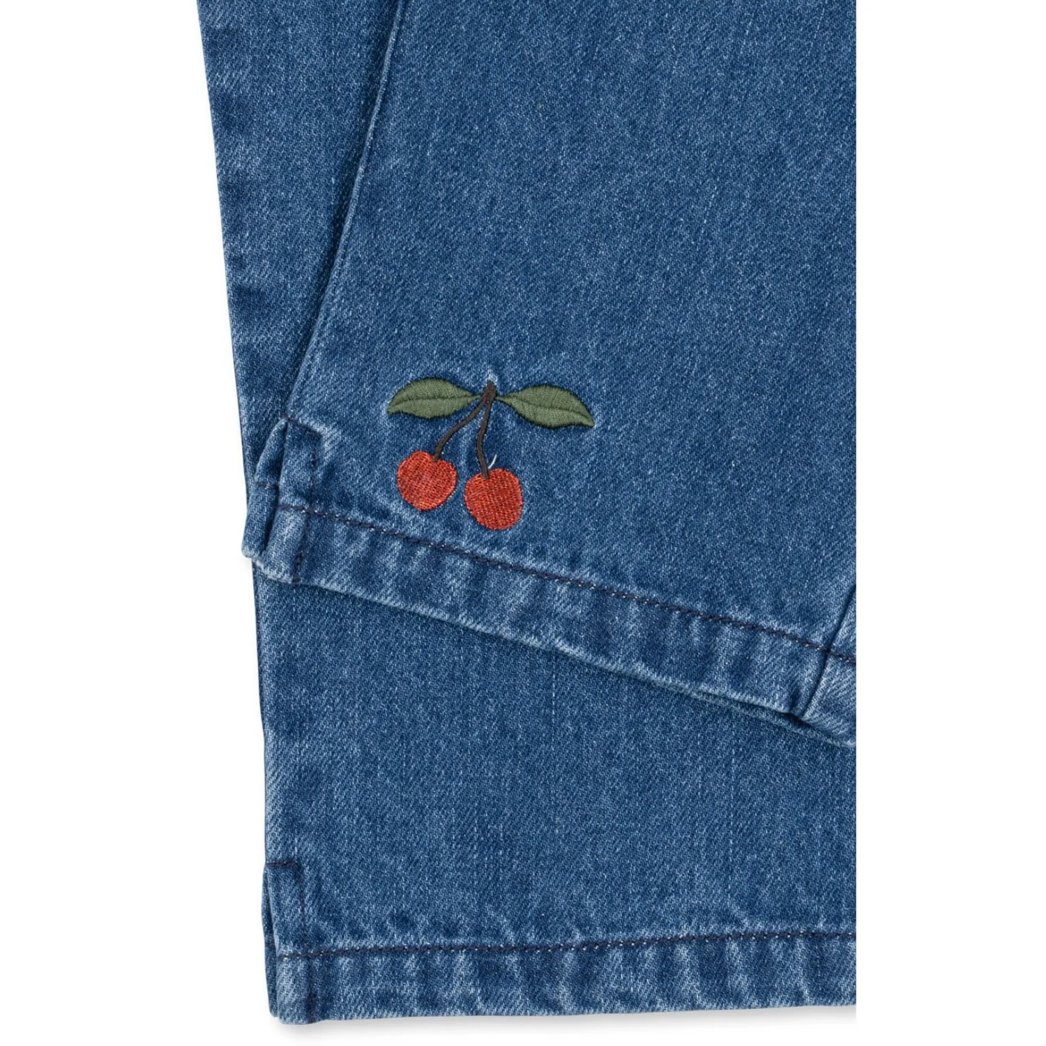 Konges Sløjd Denim Blue Magot Frill Pants GOTS - Image 2