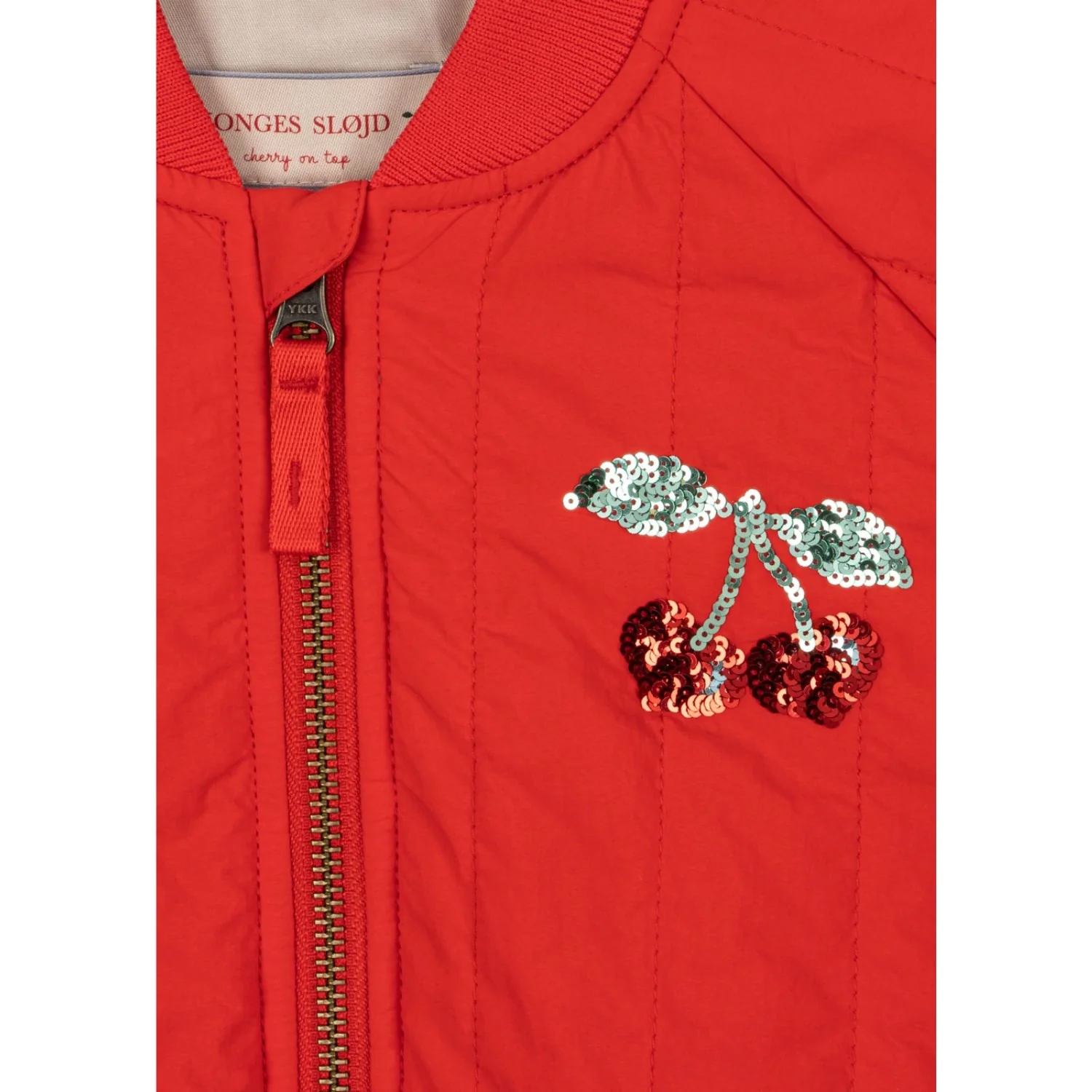 Konges Sløjd Fiery Red Juno Sequin Bomber Jacket - Image 6