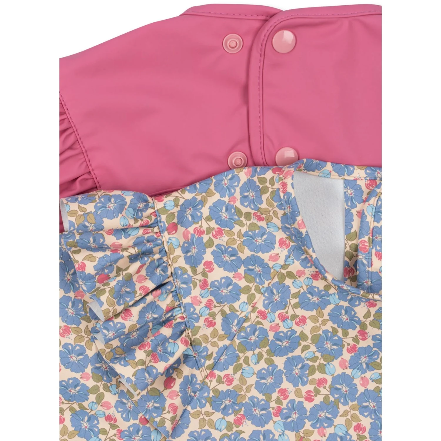 Konges Sløjd Fleur Rosier/Chateau Rose 2 Pack Dinner Bib With Sleeves And Frill - Image 2