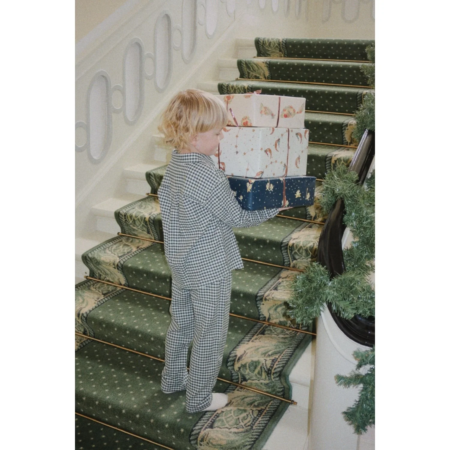 Konges Sløjd Green Check Foret Pants Gots - Image 3