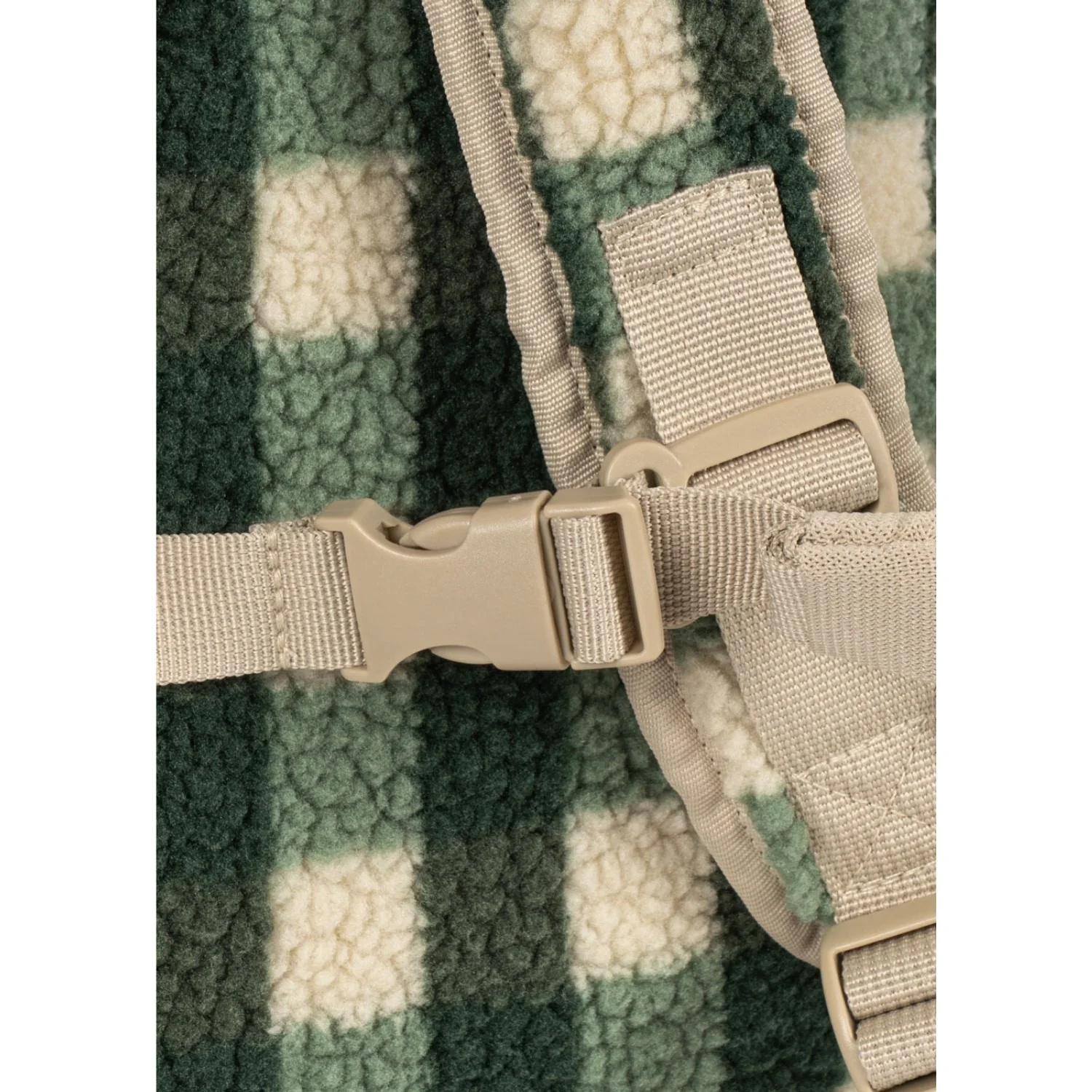 Konges Sløjd Green Check Jody Teddy Backpack Grs - Image 5